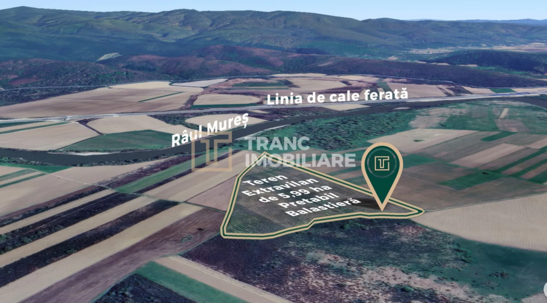 Teren extravilan de 5,99 ha la 200 m de Mureș, ideal pentru balastieră în Ususău - Se vinde un teren extravilan comasat 100%, cu o suprafață de 5,99 hectare, situat în Ususău, într-o zonă foarte potrivită pentru deschiderea unei balastiere. Proprietatea se află la doar 200 de metri de malul râului Mureș și la aproximativ 500 de metri de linia de cale ferată, având astfel un potențial ridicat pentru exploatarea agregatelor.

Terenul beneficiază de acces la trei drumuri agricole care duc direct până la Mureș, facilitând intrarea utilajelor, transportul materialelor și dezvoltarea infrastructurii necesare. Curentul electric se află la circa 1 km de proprietate, ceea ce permite conectarea ulterioară în funcție de planul de dezvoltare al investitorului.

Pe teren există în prezent o plantație de paulownia și un sistem de irigații instalat pe întreaga suprafață, ceea ce confirmă că terenul este lucrat, întreținut și dispune de acces la apă, un avantaj suplimentar pentru orice activitate industrială sau agricolă. Zona este recunoscută pentru existența mai multor balastiere în proximitate, ceea ce confirmă calitatea solului, fezabilitatea exploatărilor și faptul că localizarea este deja validată pentru astfel de activități. Proprietatea este ideală pentru investitori care caută un teren generos, ușor accesibil, într-o zonă unde proiectele de exploatare a materialelor de construcții sunt deja consacrate. Actele sunt la zi, terenul este liber de sarcini și pregătit pentru tranzacționare.

Pentru mai multe detalii, nu ezitati sa ne contactati