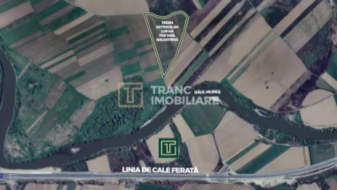 Teren extravilan de 5,99 ha la 200 m de Mureș, ideal pentru balastieră în Ususău