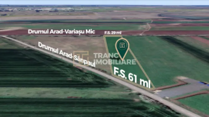 Teren strategic de 45115 mp, lângă viitorul nod al Drumului Expres Arad-Oradea