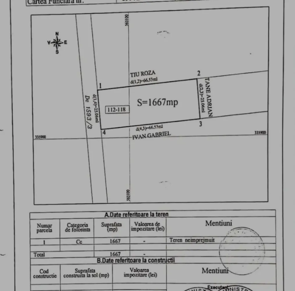 Vand teren in Theodor Pallady Sectorul 3 Bucuresti, - K Imobiliare propunem spre vânzare un teren intravilan situat în Theodor Pallady Sector 3, zona Gura Solcii, într-o zonă în plină dezvoltare, ideală pentru construcție rezidențială sau investiție.

Terenul are o suprafață de 1667 mp și beneficiază de o deschidere generoasă la stradă, fiind ușor accesibil.

 Localizare excelentă, cu acces rapid către zonele principale din București.

* Suprafață: 1667 mp
* Deschidere: aprox. 25 ml (conform schiței)
* Teren intravilan
* Acces direct din stradă

Utilități:

* Apă și canalizare disponibile în fața terenului (cămin existent pentru racordare)
* Electricitate în zonă
**Regim urbanistic:**
* Certificat de urbanism de informare disponibil
* Regim de înălțime: P+2

**Avantaje:**

* Zonă în dezvoltare rapidă
* Ideal pentru construcție casă / duplex / mic ansamblu rezidențial
* Investiție cu potențial ridicat de creștere
* Acces facil către oraș

---