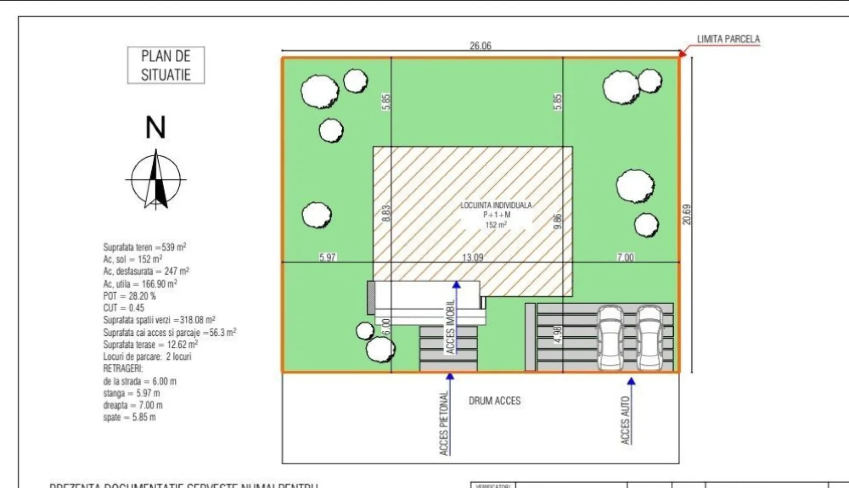 Teren 539 mp de vânzare Tunari proiect langa Green Space Tunari