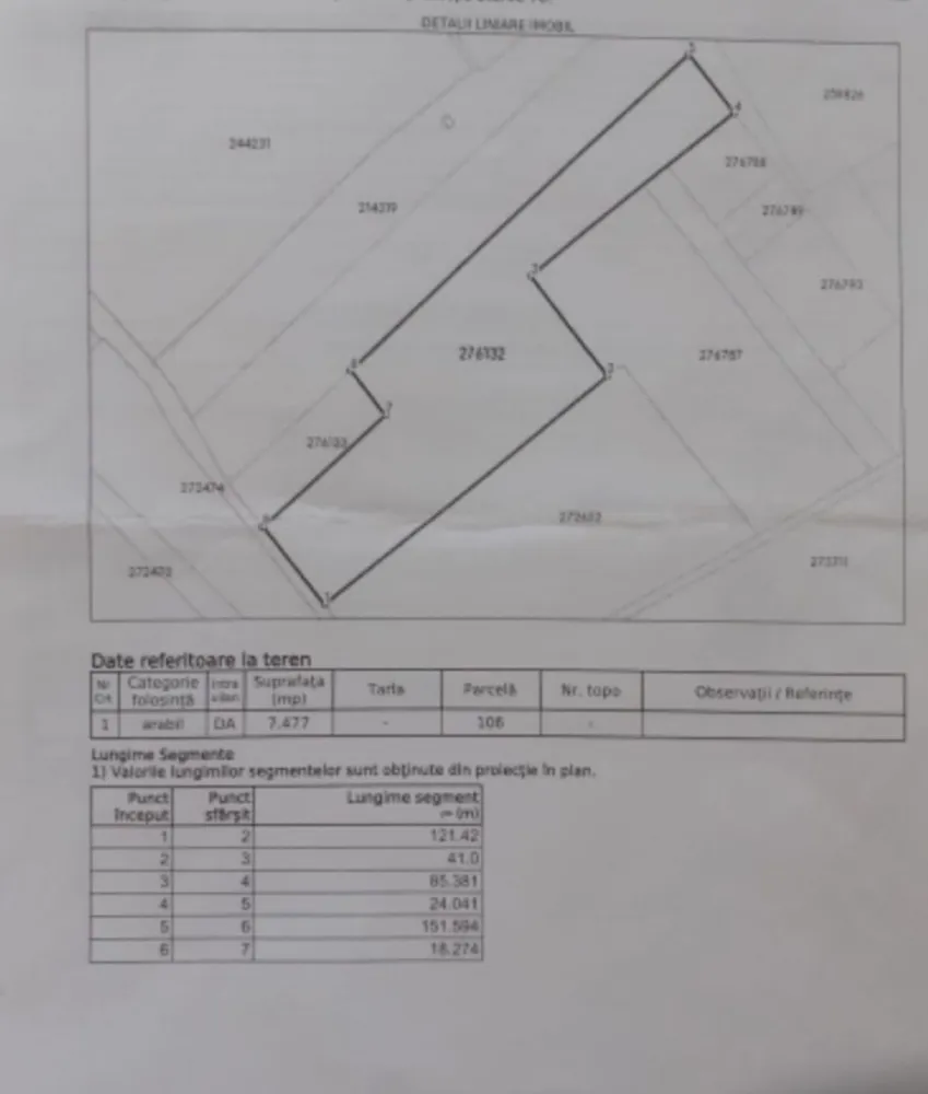 Straulesti str. Nades teren 7477 mp de vanzare - K Imobiliare propune spre vanzare in zona Straulesti str. Nades , teren intravilan suprafata 7477 mp , deschidere 32 ml, urbanism P+2 , Pot 45% Cut 0,9