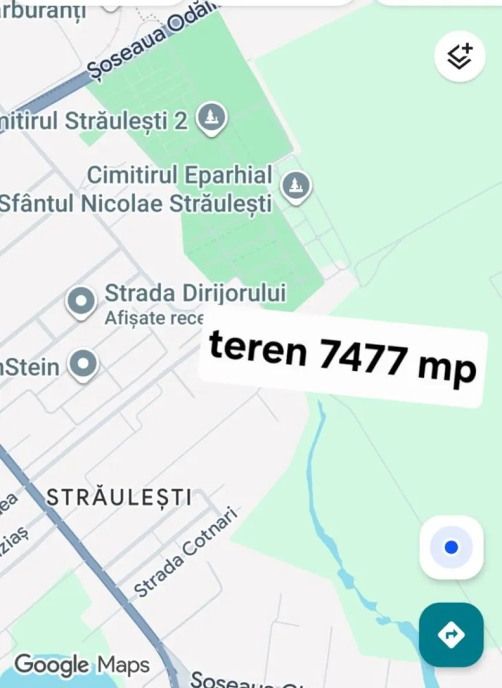 Straulesti str. Nades teren 7477 mp de vanzare - K Imobiliare propune spre vanzare in zona Straulesti str. Nades , teren intravilan suprafata 7477 mp , deschidere 32 ml, urbanism P+2 , Pot 45% Cut 0,9