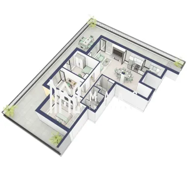 Penthouse 3 camere | Etaj 4 | Balcon 107.2 mp | Turnisor