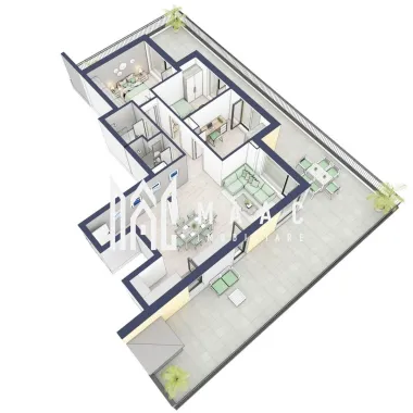 Penthouse 3 camere | Etaj 4 | Balcon 107.2 mp | Turnisor