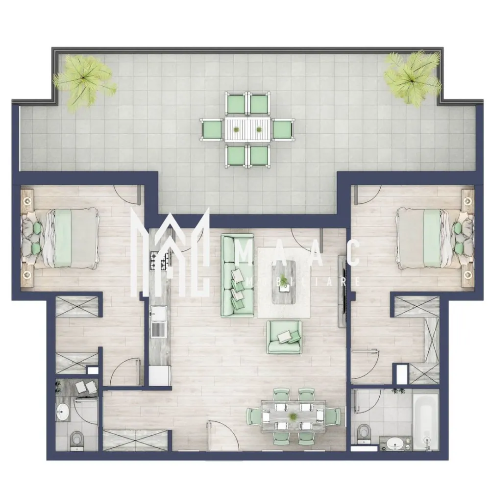 Penthouse 3 camere | Etaj 4 | Balcon 45.6 mp | Turnisor - MAAC Imobiliare are plăcerea de a vă prezenta o oportunitate excepțională de a achiziționa un apartament modern, situat la etajul 4, cu o suprafață totală de 120.5 m², amplasat în noul ansamblu rezidențial GreenHill, zona Turnișor. Acest ansamblu rezidențial, cu intabularea în vara 2026, oferă locuințe de înaltă calitate și facilități premium, proiectate pentru a satisface cele mai exigente cerințe. Detalii Apartament: Suprafața Totală: 120.5 m² Compartimentare: Bucatarie + Living - 33,1 m² Dormitor - 13,1 m² Dormitor 2 - 13,0 m² Baie - 4,3 m² Baie 2 (WC) - 2,7 m² Hol - 4,1 m² Suprafata balcon - 45,6 m² Caracteristici și Dotări: Preț cu TVA 19% inclus: € 232.050 Apartamentul se vinde în stadiul de "la alb". Facilități Premium: Boxă la subsol: Spațiu suplimentar de depozitare pentru confortul dvs. Rulouri electrice la dormitoare: Confort sporit și intimitate. Încălzire în pardoseală: Eficiență termică și confort maxim. Lift: Acces facil și rapid la etaje. Terasa: Spațiu exterior generos pentru relaxare. Baie cu cadă: Design modern și funcționalitate. Descriere Ansamblu Rezidențial: GreenHill este un ansamblu rezidențial de lux, situat într-o zonă liniștită și accesibilă din Turnișor. Proiectul a fost conceput pentru a oferi locatarilor un stil de viață modern și confortabil, punând accent pe calitate, design și funcționalitate. Cu o gamă variată de facilități și dotări premium, GreenHill reprezintă alegerea ideală pentru cei care doresc să se bucure de un cămin primitor și elegant. Apartamentele vor fi intabulate in vara 2026 si se vor preda in toamna anului 2026. Pentru Mai Multe Informații și Vizionări Nu ratați ocazia de a deveni proprietarul acestui apartament deosebit! Pentru mai multe detalii și programări pentru vizionări, vă rugăm să contactați agenții noștri de la MAAC Imobiliare. Suntem aici pentru a vă oferi toate informațiile de care aveți nevoie și pentru a vă ghida în procesul de achiziție. Pentru mai multe detalii, precizati telefonic ca ati vizionat anuntul cu ID: CP2287180. MAAC Imobiliare - Partenerul Dumneavoastră de Încredere în Imobiliare. }}