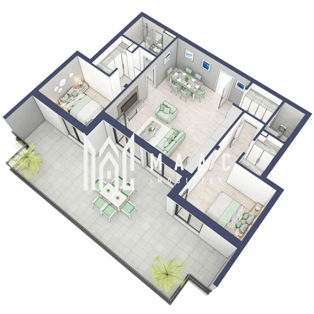 Penthouse 3 camere | Etaj 4 | Balcon 45.6 mp | Turnisor - MAAC Imobiliare are plăcerea de a vă prezenta o oportunitate excepțională de a achiziționa un apartament modern, situat la etajul 4, cu o suprafață totală de 120.5 m², amplasat în noul ansamblu rezidențial GreenHill, zona Turnișor. Acest ansamblu rezidențial, cu intabularea în vara 2026, oferă locuințe de înaltă calitate și facilități premium, proiectate pentru a satisface cele mai exigente cerințe. Detalii Apartament: Suprafața Totală: 120.5 m² Compartimentare: Bucatarie + Living - 33,1 m² Dormitor - 13,1 m² Dormitor 2 - 13,0 m² Baie - 4,3 m² Baie 2 (WC) - 2,7 m² Hol - 4,1 m² Suprafata balcon - 45,6 m² Caracteristici și Dotări: Preț cu TVA 19% inclus: € 232.050 Apartamentul se vinde în stadiul de "la alb". Facilități Premium: Boxă la subsol: Spațiu suplimentar de depozitare pentru confortul dvs. Rulouri electrice la dormitoare: Confort sporit și intimitate. Încălzire în pardoseală: Eficiență termică și confort maxim. Lift: Acces facil și rapid la etaje. Terasa: Spațiu exterior generos pentru relaxare. Baie cu cadă: Design modern și funcționalitate. Descriere Ansamblu Rezidențial: GreenHill este un ansamblu rezidențial de lux, situat într-o zonă liniștită și accesibilă din Turnișor. Proiectul a fost conceput pentru a oferi locatarilor un stil de viață modern și confortabil, punând accent pe calitate, design și funcționalitate. Cu o gamă variată de facilități și dotări premium, GreenHill reprezintă alegerea ideală pentru cei care doresc să se bucure de un cămin primitor și elegant. Apartamentele vor fi intabulate in vara 2026 si se vor preda in toamna anului 2026. Pentru Mai Multe Informații și Vizionări Nu ratați ocazia de a deveni proprietarul acestui apartament deosebit! Pentru mai multe detalii și programări pentru vizionări, vă rugăm să contactați agenții noștri de la MAAC Imobiliare. Suntem aici pentru a vă oferi toate informațiile de care aveți nevoie și pentru a vă ghida în procesul de achiziție. Pentru mai multe detalii, precizati telefonic ca ati vizionat anuntul cu ID: CP2287180. MAAC Imobiliare - Partenerul Dumneavoastră de Încredere în Imobiliare. }}