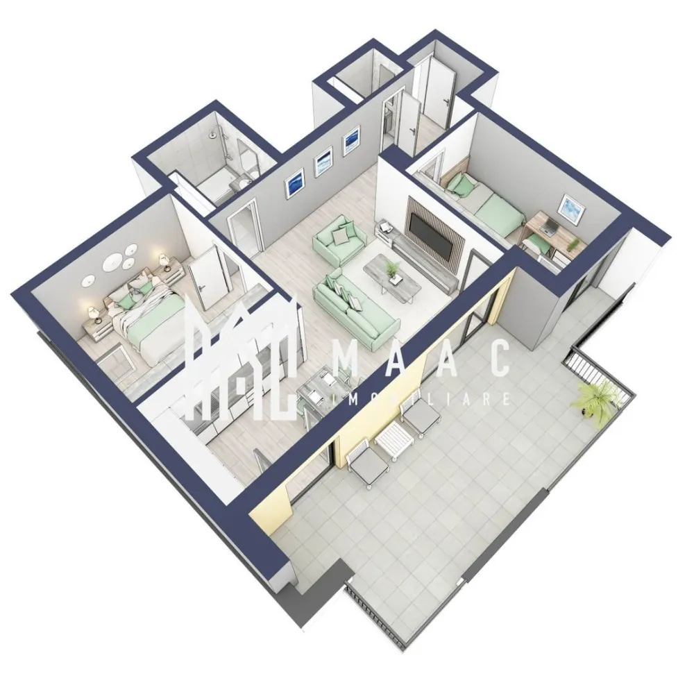 Apartament 3 camere | Balcoane 27.4 mp | Etaj 3 | Turnisor - MAAC Imobiliare are plăcerea de a vă prezenta o oportunitate excepțională de a achiziționa un apartament modern, situat la etajul 3, cu o suprafață totală de 83.9 m², amplasat în noul ansamblu rezidențial GreenHill, zona Turnișor. Acest ansamblu rezidențial, cu intabularea în vara 2026, oferă locuințe de înaltă calitate și facilități premium, proiectate pentru a satisface cele mai exigente cerințe. Detalii Apartament: Suprafața Totală: 83.9 m² Compartimentare: Bucatarie + Living - 29,8 m² Dormitor - 13,1 m² Dormitor 2 - 10,8 m² Baie - 4,9 m² Baie 2 (WC) - 1,6 m² Hol - 6,2 m² Suprafata balcon - 27,4 m² Caracteristici și Dotări: Cu 19% TVA: € 165.410 Apartamentul se vinde în stadiul de "la alb". Facilități Premium: Boxă la subsol: Spațiu suplimentar de depozitare pentru confortul dvs. Rulouri electrice la dormitoare: Confort sporit și intimitate. Încălzire în pardoseală: Eficiență termică și confort maxim. Lift: Acces facil și rapid la etaje. Terasa: Spațiu exterior generos pentru relaxare. Baie cu cadă: Design modern și funcționalitate. Descriere Ansamblu Rezidențial GreenHill este un ansamblu rezidențial de lux, situat într-o zonă liniștită și accesibilă din Turnișor. Proiectul a fost conceput pentru a oferi locatarilor un stil de viață modern și confortabil, punând accent pe calitate, design și funcționalitate. Cu o gamă variată de facilități și dotări premium, GreenHill reprezintă alegerea ideală pentru cei care doresc să se bucure de un cămin primitor și elegant. Apartamentele vor fi intabulate in vara 2026 si se vor preda in toamna anului 2026. Pentru Mai Multe Informații și Vizionări Nu ratați ocazia de a deveni proprietarul acestui apartament deosebit! Pentru mai multe detalii și programări pentru vizionări, vă rugăm să contactați agenții noștri de la MAAC Imobiliare. Suntem aici pentru a vă oferi toate informațiile de care aveți nevoie și pentru a vă ghida în procesul de achiziție. Pentru mai multe detalii, precizati telefonic ca ati vizionat anuntul cu ID: CP2287158. MAAC Imobiliare - Partenerul Dumneavoastră de Încredere în Imobiliare. }}