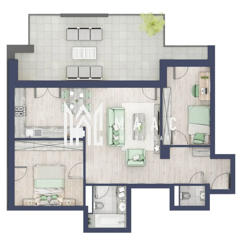 Apartament 3 camere | Balcon 27.3 mp | Etaj 3 | Turnisor - MAAC Imobiliare are plăcerea de a vă prezenta o oportunitate excepțională de a achiziționa un apartament modern, situat la etajul 3, cu o suprafață totală de 93.8 m², amplasat în noul ansamblu rezidențial GreenHill, zona Turnișor. Acest ansamblu rezidențial, cu intabularea în vara 2026, oferă locuințe de înaltă calitate și facilități premium, proiectate pentru a satisface cele mai exigente cerințe. Detalii Apartament: Suprafața Totală: 93.8 m² Compartimentare: Bucatarie + Living - 29,9 m² Dormitor - 13,1 m² Dormitor 2 - 10,7 m² Baie - 4,9 m² Baie 2 (WC) - 1,6 m² Hol - 6,3 m² Suprafata balcon - 27,3 m² Caracteristici și Dotări: Cu 19% TVA: € 165.410 Apartamentul se vinde în stadiul de "la alb". Facilități Premium: Boxă la subsol: Spațiu suplimentar de depozitare pentru confortul dvs. Rulouri electrice la dormitoare: Confort sporit și intimitate. Încălzire în pardoseală: Eficiență termică și confort maxim. Lift: Acces facil și rapid la etaje. Terasa: Spațiu exterior generos pentru relaxare. Baie cu cadă: Design modern și funcționalitate. Descriere Ansamblu Rezidențial GreenHill este un ansamblu rezidențial de lux, situat într-o zonă liniștită și accesibilă din Turnișor. Proiectul a fost conceput pentru a oferi locatarilor un stil de viață modern și confortabil, punând accent pe calitate, design și funcționalitate. Cu o gamă variată de facilități și dotări premium, GreenHill reprezintă alegerea ideală pentru cei care doresc să se bucure de un cămin primitor și elegant. Apartamentele vor fi intabulate in vara 2026 si se vor preda in toamna anului 2026. Pentru Mai Multe Informații și Vizionări Nu ratați ocazia de a deveni proprietarul acestui apartament deosebit! Pentru mai multe detalii și programări pentru vizionări, vă rugăm să contactați agenții noștri de la MAAC Imobiliare. Suntem aici pentru a vă oferi toate informațiile de care aveți nevoie și pentru a vă ghida în procesul de achiziție. Pentru mai multe detalii, precizati telefonic ca ati vizionat anuntul cu ID: CP2287152. MAAC Imobiliare - Partenerul Dumneavoastră de Încredere în Imobiliare. }}