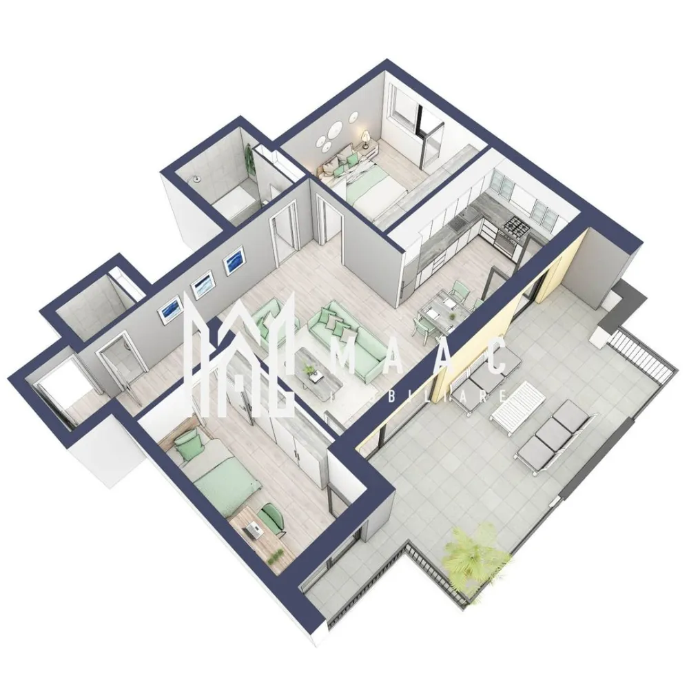 Apartament 3 camere | Balcon 27.3 mp | Etaj 3 | Turnisor - MAAC Imobiliare are plăcerea de a vă prezenta o oportunitate excepțională de a achiziționa un apartament modern, situat la etajul 3, cu o suprafață totală de 93.8 m², amplasat în noul ansamblu rezidențial GreenHill, zona Turnișor. Acest ansamblu rezidențial, cu intabularea în vara 2026, oferă locuințe de înaltă calitate și facilități premium, proiectate pentru a satisface cele mai exigente cerințe. Detalii Apartament: Suprafața Totală: 93.8 m² Compartimentare: Bucatarie + Living - 29,9 m² Dormitor - 13,1 m² Dormitor 2 - 10,7 m² Baie - 4,9 m² Baie 2 (WC) - 1,6 m² Hol - 6,3 m² Suprafata balcon - 27,3 m² Caracteristici și Dotări: Cu 19% TVA: € 165.410 Apartamentul se vinde în stadiul de "la alb". Facilități Premium: Boxă la subsol: Spațiu suplimentar de depozitare pentru confortul dvs. Rulouri electrice la dormitoare: Confort sporit și intimitate. Încălzire în pardoseală: Eficiență termică și confort maxim. Lift: Acces facil și rapid la etaje. Terasa: Spațiu exterior generos pentru relaxare. Baie cu cadă: Design modern și funcționalitate. Descriere Ansamblu Rezidențial GreenHill este un ansamblu rezidențial de lux, situat într-o zonă liniștită și accesibilă din Turnișor. Proiectul a fost conceput pentru a oferi locatarilor un stil de viață modern și confortabil, punând accent pe calitate, design și funcționalitate. Cu o gamă variată de facilități și dotări premium, GreenHill reprezintă alegerea ideală pentru cei care doresc să se bucure de un cămin primitor și elegant. Apartamentele vor fi intabulate in vara 2026 si se vor preda in toamna anului 2026. Pentru Mai Multe Informații și Vizionări Nu ratați ocazia de a deveni proprietarul acestui apartament deosebit! Pentru mai multe detalii și programări pentru vizionări, vă rugăm să contactați agenții noștri de la MAAC Imobiliare. Suntem aici pentru a vă oferi toate informațiile de care aveți nevoie și pentru a vă ghida în procesul de achiziție. Pentru mai multe detalii, precizati telefonic ca ati vizionat anuntul cu ID: CP2287152. MAAC Imobiliare - Partenerul Dumneavoastră de Încredere în Imobiliare. }}