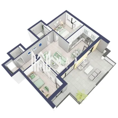 Apartament 3 camere | Balcon 27.3 mp | Etaj 3 | Turnisor