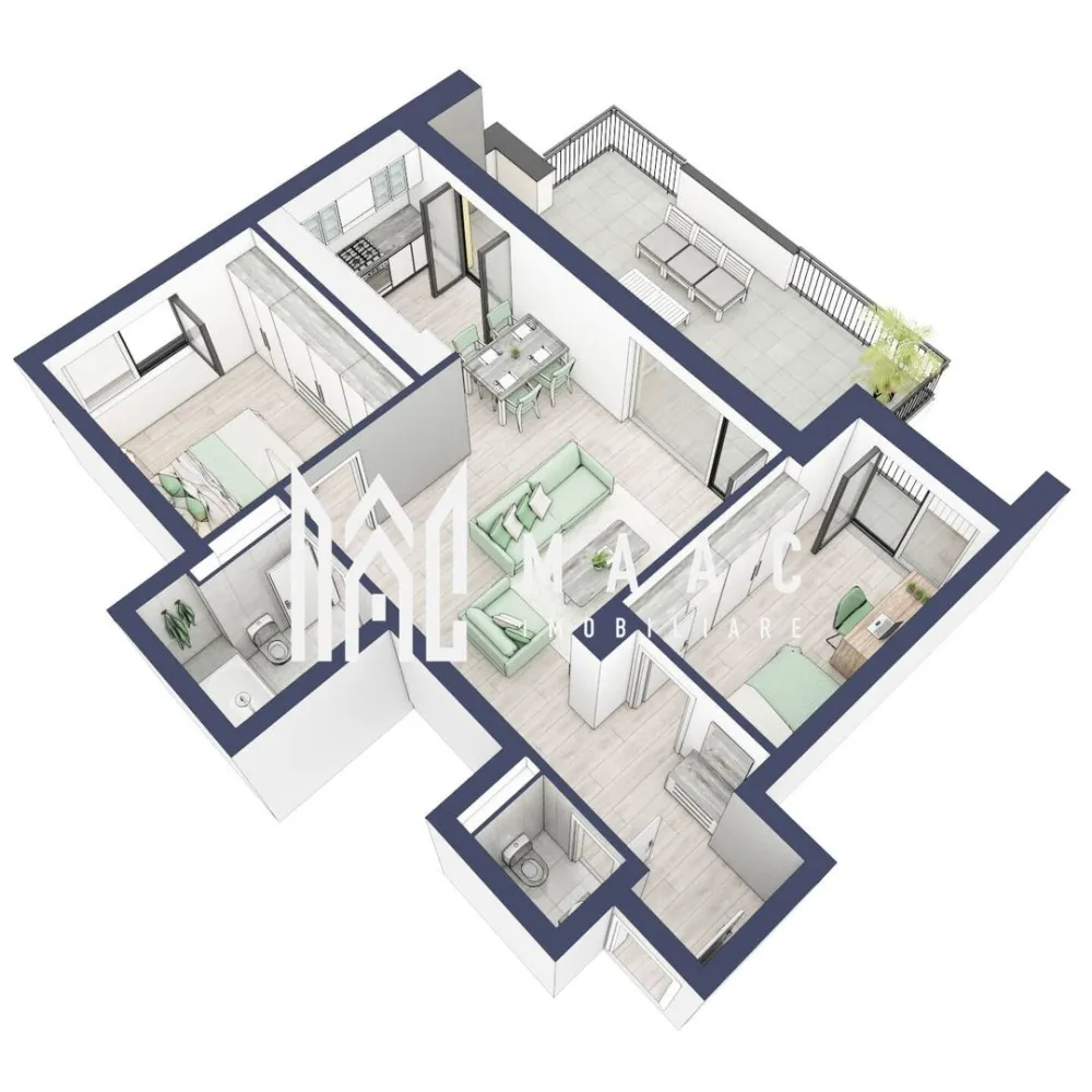 Apartament 3 camere | Balcon 27.3 mp | Etaj 3 | Turnisor - MAAC Imobiliare are plăcerea de a vă prezenta o oportunitate excepțională de a achiziționa un apartament modern, situat la etajul 3, cu o suprafață totală de 93.8 m², amplasat în noul ansamblu rezidențial GreenHill, zona Turnișor. Acest ansamblu rezidențial, cu intabularea în vara 2026, oferă locuințe de înaltă calitate și facilități premium, proiectate pentru a satisface cele mai exigente cerințe. Detalii Apartament: Suprafața Totală: 93.8 m² Compartimentare: Bucatarie + Living - 29,9 m² Dormitor - 13,1 m² Dormitor 2 - 10,7 m² Baie - 4,9 m² Baie 2 (WC) - 1,6 m² Hol - 6,3 m² Suprafata balcon - 27,3 m² Caracteristici și Dotări: Cu 19% TVA: € 165.410 Apartamentul se vinde în stadiul de "la alb". Facilități Premium: Boxă la subsol: Spațiu suplimentar de depozitare pentru confortul dvs. Rulouri electrice la dormitoare: Confort sporit și intimitate. Încălzire în pardoseală: Eficiență termică și confort maxim. Lift: Acces facil și rapid la etaje. Terasa: Spațiu exterior generos pentru relaxare. Baie cu cadă: Design modern și funcționalitate. Descriere Ansamblu Rezidențial GreenHill este un ansamblu rezidențial de lux, situat într-o zonă liniștită și accesibilă din Turnișor. Proiectul a fost conceput pentru a oferi locatarilor un stil de viață modern și confortabil, punând accent pe calitate, design și funcționalitate. Cu o gamă variată de facilități și dotări premium, GreenHill reprezintă alegerea ideală pentru cei care doresc să se bucure de un cămin primitor și elegant. Apartamentele vor fi intabulate in vara 2026 si se vor preda in toamna anului 2026. Pentru Mai Multe Informații și Vizionări Nu ratați ocazia de a deveni proprietarul acestui apartament deosebit! Pentru mai multe detalii și programări pentru vizionări, vă rugăm să contactați agenții noștri de la MAAC Imobiliare. Suntem aici pentru a vă oferi toate informațiile de care aveți nevoie și pentru a vă ghida în procesul de achiziție. Pentru mai multe detalii, precizati telefonic ca ati vizionat anuntul cu ID: CP2287152. MAAC Imobiliare - Partenerul Dumneavoastră de Încredere în Imobiliare. }}