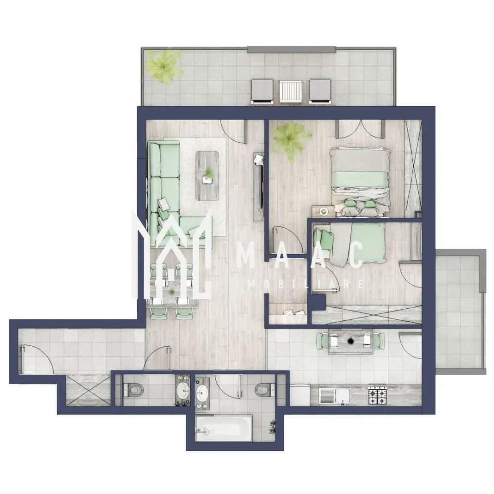 Apartament 3 camere | Balcoane 16.1 mp | Etaj 2 | Turnisor - MAAC Imobiliare are plăcerea de a vă prezenta o oportunitate excepțională de a achiziționa un apartament modern, situat la etajul 2, cu o suprafață totală de 86.3 m², amplasat în noul ansamblu rezidențial GreenHill, zona Turnișor. Acest ansamblu rezidențial, cu intabularea în vara 2026, oferă locuințe de înaltă calitate și facilități premium, proiectate pentru a satisface cele mai exigente cerințe. Detalii Apartament: Suprafața Totală: 86.3 m² Compartimentare: Bucatarie - 8,9 m² Living - 25,7 m² Dormitor - 12,6 m² Dormitor 2 - 8,7 m² Baie - 4,7 m² Baie 2 (WC) - 2,0 m² Hol - 5,8 m² Sas - 1,8 m² Suprafata balcon - 11,7 + 4,4 m² Caracteristici și Dotări: Cu 19% TVA: € € 154.581 Apartamentul se vinde în stadiul de "la alb". Facilități Premium: Boxă la subsol: Spațiu suplimentar de depozitare pentru confortul dvs. Rulouri electrice la dormitoare: Confort sporit și intimitate. Încălzire în pardoseală: Eficiență termică și confort maxim. Lift: Acces facil și rapid la etaje. Terasa: Spațiu exterior generos pentru relaxare. Baie cu cadă: Design modern și funcționalitate. Descriere Ansamblu Rezidențial GreenHill este un ansamblu rezidențial de lux, situat într-o zonă liniștită și accesibilă din Turnișor. Proiectul a fost conceput pentru a oferi locatarilor un stil de viață modern și confortabil, punând accent pe calitate, design și funcționalitate. Cu o gamă variată de facilități și dotări premium, GreenHill reprezintă alegerea ideală pentru cei care doresc să se bucure de un cămin primitor și elegant. Apartamentele vor fi intabulate in vara 2026 si se vor preda in toamna anului 2026. Pentru Mai Multe Informații și Vizionări Nu ratați ocazia de a deveni proprietarul acestui apartament deosebit! Pentru mai multe detalii și programări pentru vizionări, vă rugăm să contactați agenții noștri de la MAAC Imobiliare. Suntem aici pentru a vă oferi toate informațiile de care aveți nevoie și pentru a vă ghida în procesul de achiziție. Pentru mai multe detalii, precizati telefonic ca ati vizionat anuntul cu ID: CP2287138. MAAC Imobiliare - Partenerul Dumneavoastră de Încredere în Imobiliare. }}