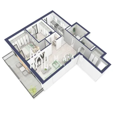 Apartament 3 camere | Balcoane 16.1 mp | Etaj 2 | Turnisor