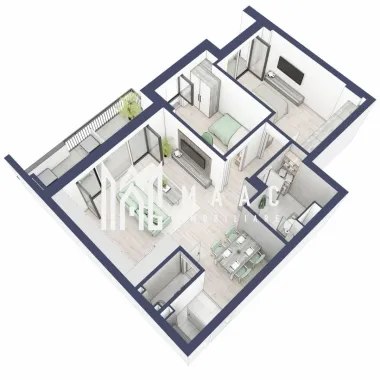 Apartament 3 camere | Balcoane 10.6 mp | Etaj 2 | Turnisor