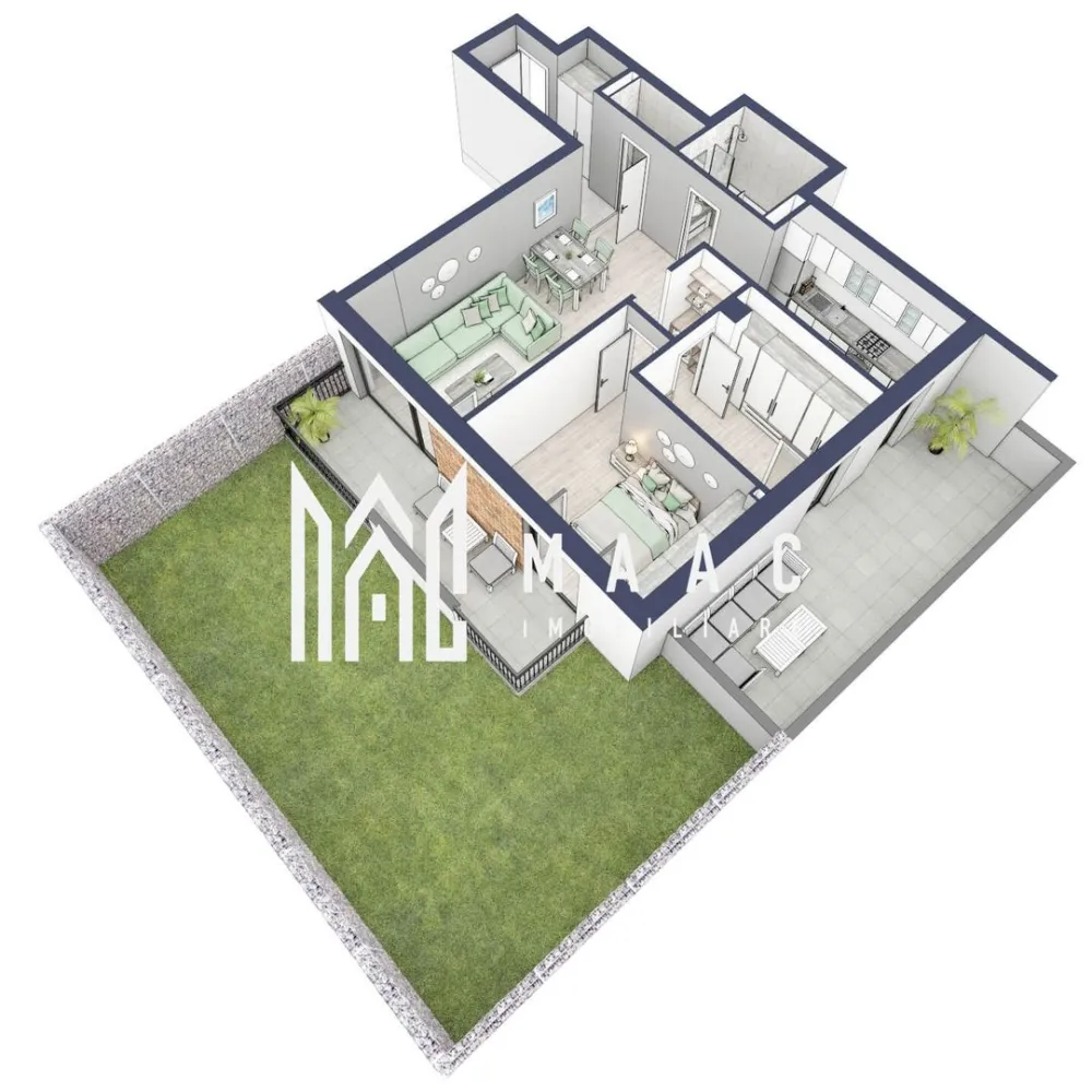 Apartament 3 camere | Balcoane 11.8 mp | Gradica ca. 107mp | Turnisor - MAAC Imobiliare are plăcerea de a vă prezenta o oportunitate excepțională de a achiziționa un apartament modern, situat la parter, cu o suprafață totală de 122 m², amplasat în noul ansamblu rezidențial GreenHill, zona Turnișor. Acest ansamblu rezidențial, cu intabulare în vara 2026, oferă locuințe de înaltă calitate și facilități premium, proiectate pentru a satisface cele mai exigente cerințe. Detalii Apartament: Suprafața Totală: 122 m² Compartimentare: Bucatarie - 8,9 m² Living - 25,7 m² Dormitor - 12,5 m² Dormitor 2 - 8,8 m² Baie - 4,7 m² Baie 2 (WC) - 2,0 m² Hol - 5,8 m² Sas - 1,9 m² Suprafata balcon - 11,8 m² Terasa - 40,0 m² Gradina - 107,0 m² Caracteristici și Dotări: Cu 19% TVA: € 183.855 Apartamentul se vinde în stadiul de "la alb". Facilități Premium: Boxă la subsol: Spațiu suplimentar de depozitare pentru confortul dvs. Rulouri electrice la dormitoare: Confort sporit și intimitate. Încălzire în pardoseală: Eficiență termică și confort maxim. Lift: Acces facil și rapid la etaje. Terasa: Spațiu exterior generos pentru relaxare. Baie cu cadă: Design modern și funcționalitate. Descriere Ansamblu Rezidențial GreenHill este un ansamblu rezidențial de lux, situat într-o zonă liniștită și accesibilă din Turnișor. Proiectul a fost conceput pentru a oferi locatarilor un stil de viață modern și confortabil, punând accent pe calitate, design și funcționalitate. Cu o gamă variată de facilități și dotări premium, GreenHill reprezintă alegerea ideală pentru cei care doresc să se bucure de un cămin primitor și elegant. Apartamentele vor fi intabulate in vara 2026 si se vor preda in toamna anului 2026. Pentru Mai Multe Informații și Vizionări Nu ratați ocazia de a deveni proprietarul acestui apartament deosebit! Pentru mai multe detalii și programări pentru vizionări, vă rugăm să contactați agenții noștri de la MAAC Imobiliare. Suntem aici pentru a vă oferi toate informațiile de care aveți nevoie și pentru a vă ghida în procesul de achiziție. Pentru mai multe detalii, precizati telefonic ca ati vizionat anuntul cu ID: CP2286998. MAAC Imobiliare - Partenerul Dumneavoastră de Încredere în Imobiliare. }}