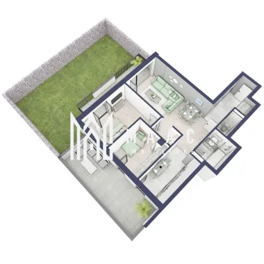 Apartament 3 camere | Balcoane 11.8 mp | Gradica ca. 107mp | Turnisor