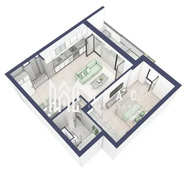 Apartament 2 camere | Etaj 3 | Balcon 10.7 mp | Turnisor