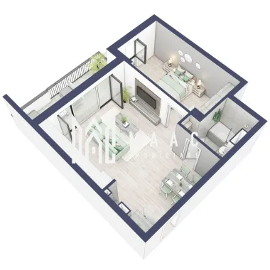 Apartament 2 camere | Etaj 3 | Balcon 10.7 mp | Turnisor