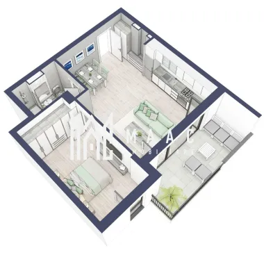 Apartament 2 camere | Etaj 3 | Balcon 10.7 mp | Turnisor