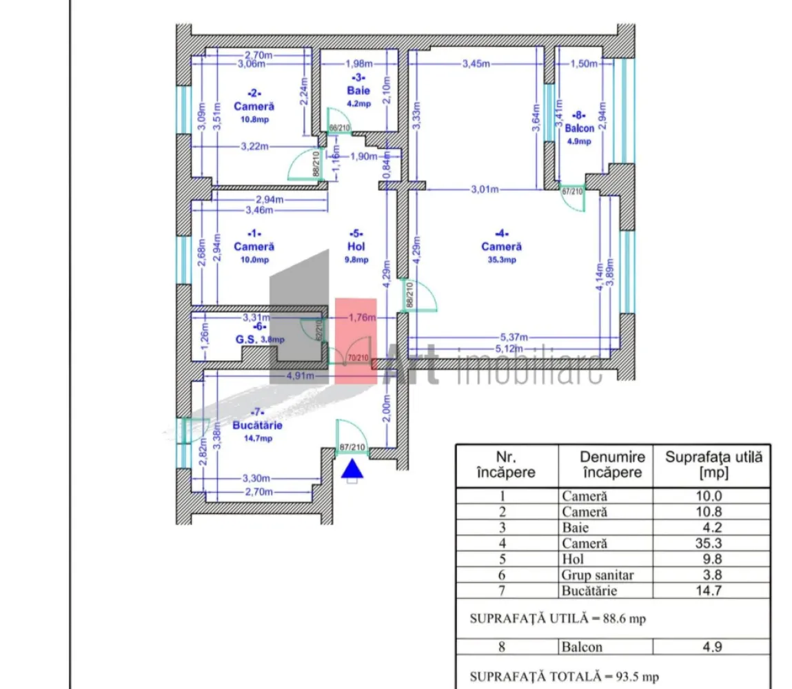 Vanzare apartament 4 camere Lujerului - Oferin spre vanzare apartament de 4 camere cu o suprafata de 93,50 mp. Constructia a fost finalizata in 1994, si are o compartimentare decomandata. Apartamentul se afla la etajul 3, oferind o priveliste frumoasa asupra orasului, cu verere est si vest. Apartamentul este recent renovat, finisajele sunt de calitate, bloc anvelopat.
Locatia este excelenta, in apropiere de statii de autobuz, tramvai ( 41 in fata blocului) si metrou Lujerului la 250 m, facilitand accesul rapid in oras. In jurul apartamentului gasesti restaurante, piata, magazine si centre de sport, scola si gradinita cu program prelungit la 150 m. Parcurile si zonele verzi sunt la o distanta mica, ideale pentru petrecerea timpului liber (parcul Liniei la 300 m). Exista posibilitatea de a instala centrala de apartament teava de gaze ( diferita de cea comuna a blocului) este in fata usii.