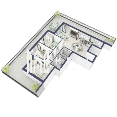 Penthouse 3 camere | Etaj 4 | Balcon 107.2 mp | Turnisor