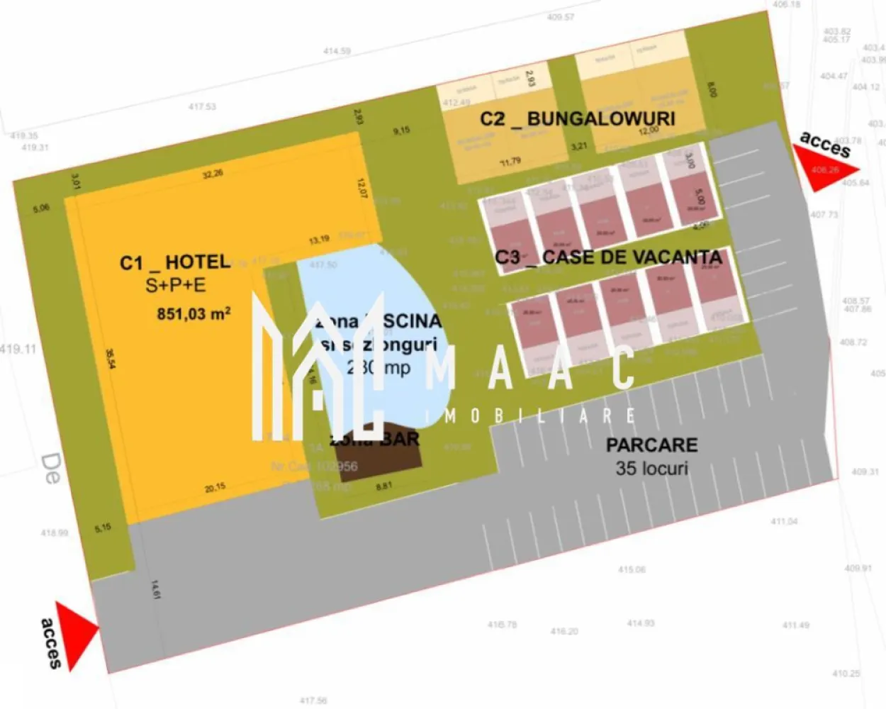 Teren investitie Ocna Sibiului | Panorama | Turism | 4270 mp - MAAC Imobiliare vă propune spre vânzare un teren pretabil pentru investiție în Ocna Sibiului, cu o suprafață de 4.268 mp, ideal pentru dezvoltarea unor proiecte în domeniul turistic și al alimentației publice. Proprietatea reprezintă o oportunitate atractivă într-o zonă cu potențial de creștere, cunoscută pentru interesul constant în sectorul ospitalității.

Terenul are o suprafață totală de 4.268 mp, nu este grevat de sarcini sau servituți și nu se află în zonă de protecție, aspecte care facilitează procesul de dezvoltare și autorizare. Regimul tehnic permite realizarea de construcții care deservesc activități de cazare și alimentație publică, oferind astfel multiple posibilități de valorificare investițională.

Caracteristici principale:
-Suprafață teren: 4.268 mp
-Teren pretabil pentru investiție
-Fără sarcini și servituți
-Nu se află în zonă de protecție
-Regim tehnic ce permite construcții pentru cazare și alimentație publică

Certificatul de urbanism poate fi transmis clienților interesați, la cerere, pentru analiză detaliată.

Pentru mai multe informații, vă rugăm să precizați telefonic că ați sunat pentru anunțul cu ID CP1349908.
