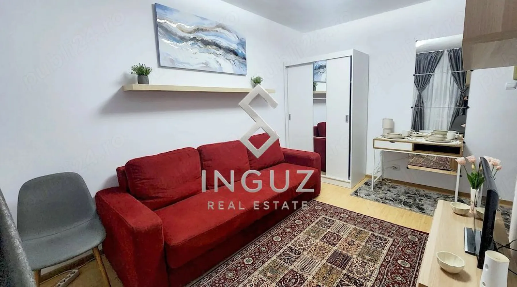 Garsonieră de închiriat – zona Titan | 1 Decembrie 1918 – București - Garsonieră de închiriat – zona Titan | 1 Decembrie 1918 – București

290 € / lună | 18 mp | etaj 9/10

Garsonieră complet mobilată și utilată, ideală pentru locuit pe termen lung, situată într-o zonă foarte bună, lângă Auchan Titan – strada Postăvarului (stradă principală).

• Suprafață: 18 mp
• Etaj: 9 din 10
• An construcție: 1979
• Compartimentare: decomandat
• Mobilată și utilată modern
• Gaz, frigider, TV, mașină de spălat, aer condiționat, ușă metalică
• Bloc reabilitat termic

Preț: 290 € / lună + 1 lună garanție

Comision agenție: 50% dintr-o chirie

Inguz Real Estate