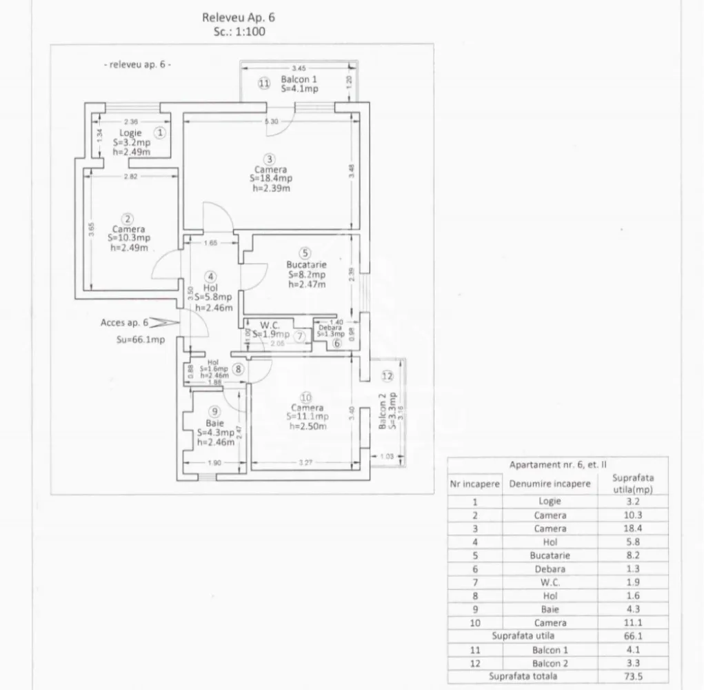 Apartament 3 camere de vanzare, etaj 2, zona Lipovei, Timisoara