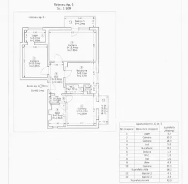 Apartament 3 camere de vanzare, etaj 2, zona Lipovei, Timisoara
