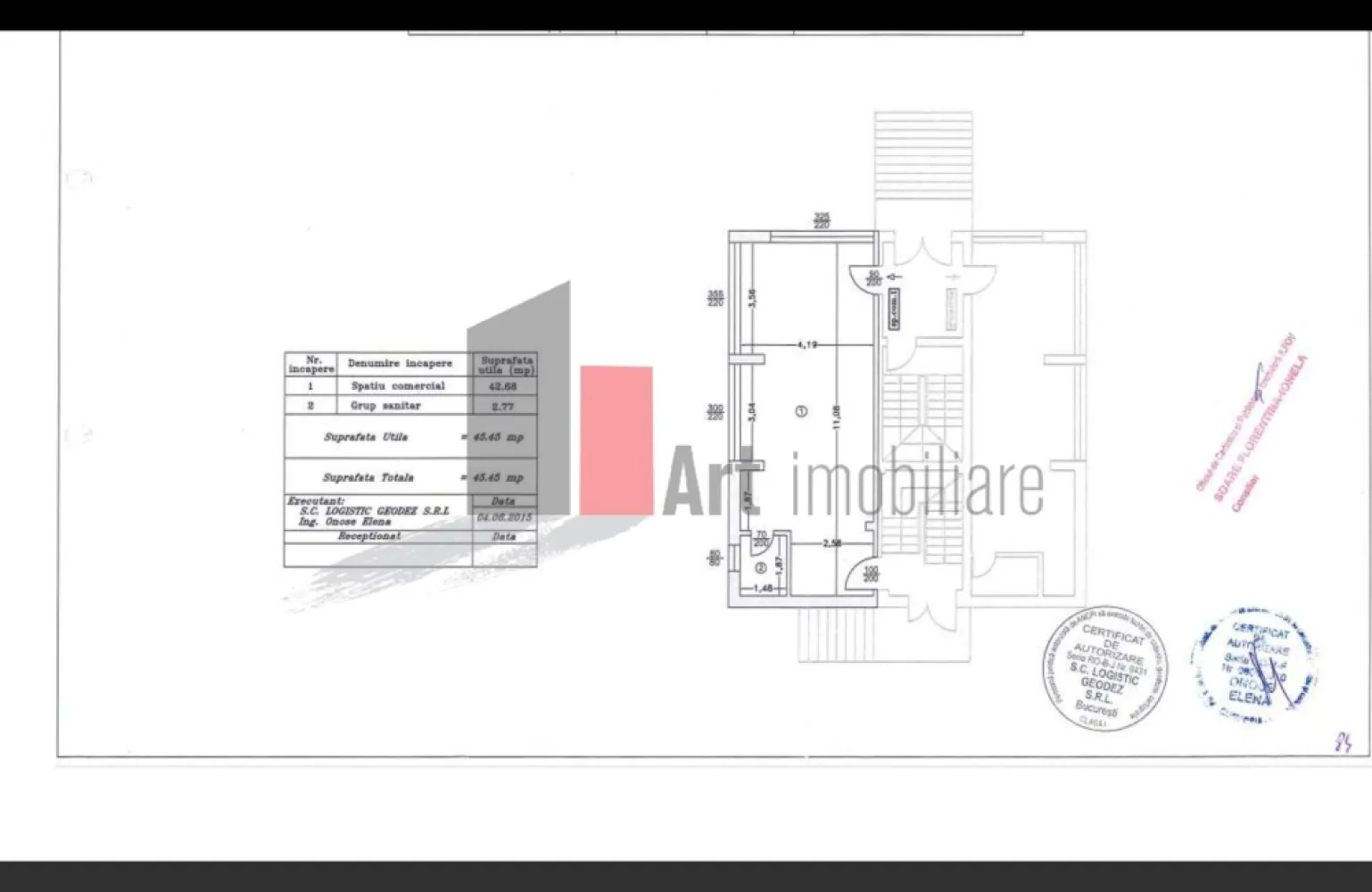 Spatiu comercial 2 etaje stradal, compartimentat