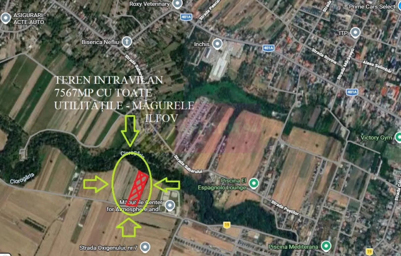 Teren ideal dezvoltare imobiliară în Măgurele strada Atmosferei - La 10 minute de București, lângă Institutul National de studiere a Atmosferei, chiar pe strada Atmosferei, cu un front stradal de peste 35ml avem un teren compact, intravilan construibil, perfect pentru a dezvolta un ansamblu rezidențial conform normelor de urbanism existente. Avem toate utilitățile prezente (apă curentă, canalizare, curent, gaz și internet), accesul din București este extrem de ușor, localitatea Măgurele fiind practic o extindere a zonei de sud a capitalei. Zona este recent branșată la utilități și cunoaște o dezvoltare accelerată, sunt câteva proiecte rezidențiale în proximitate, unele finalizate, altele în derulare. În prezent terenul este propus pentru dezmenbrarea în parcele, prețul per metru pătrat la parcelă fiind evident mai mare recomandăm celor interesați de a dezvolta un proiect rezidențial într-o zonă bună cu utilități prezente să ne contacteze. Pentru mai multe detalii și programarea de vizionări vă rugăm sunați, Daniel, Apulum94.