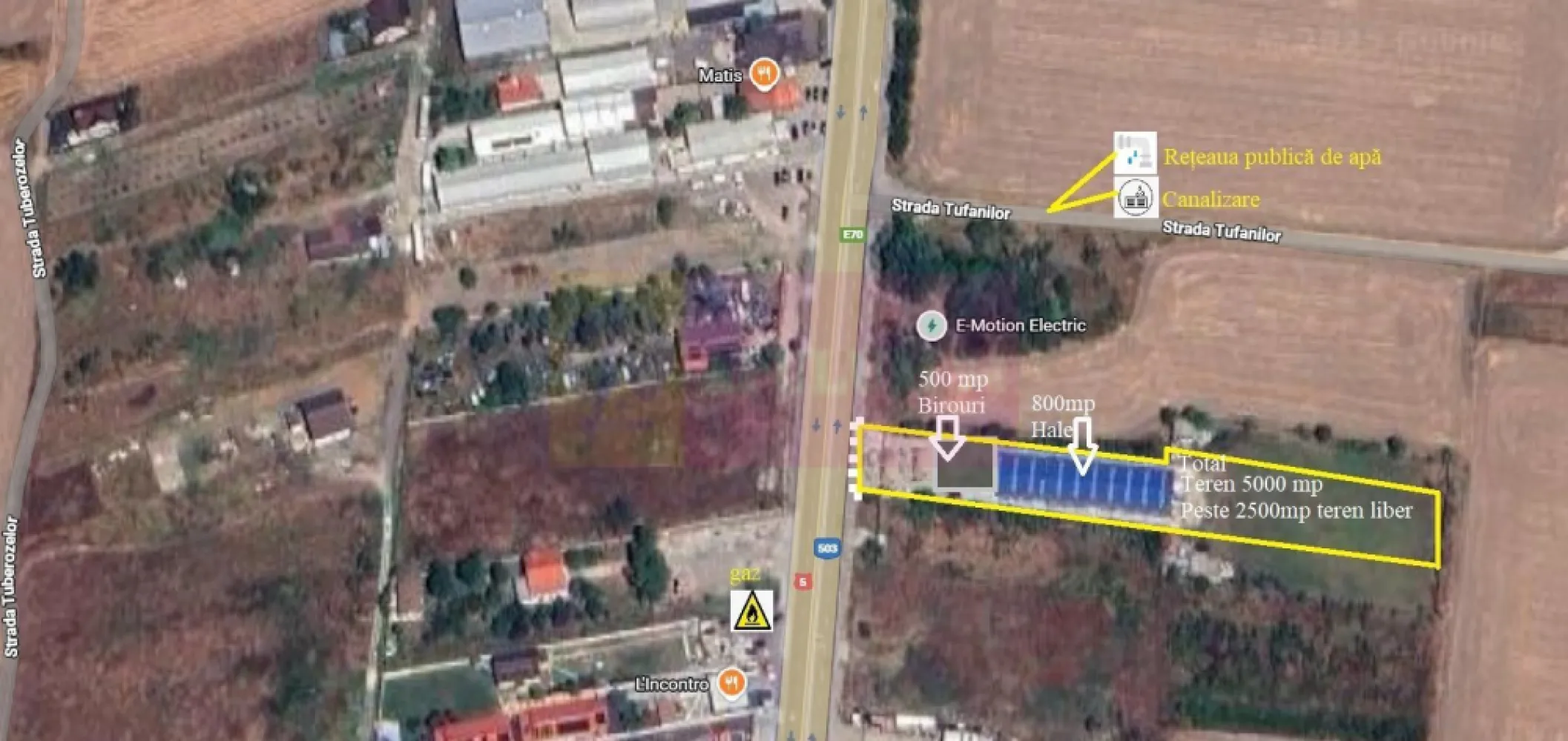 Showroom în Sudul Bucureștiului - Apulum94 vă propune spre cumpărare un Showroom compus din 2 hale de 400mp și un spațiu de birouri de 500mp în zona de sud a capitalei. Proprietatea se află în Localitatea 1 Decembrie, la 5-10 minute de București, chiar lângă calea de acces pe A0 și are deschidere cu acces direct în DN5 (DE85) Șoseaua Giurgiului. Spațiul de birouri este generos, sunt 500 mp de birouri dispuși pe 2 nivele, parter și etaj, spații care sunt deservite de dependințe și din care se poate accesa zona de hale. Avem 800 mp spațiu de producție și/sau depozitare pe partea de hale și în spatele acestei zone punem la dispoziție un teren liber de aproximativ 3000 mp, teren intravilan construibil pe care se mai pot edifica și alte construcții. Zona de birouri este foarte bine compartimentată cu pereți vitrați și oferă un maxim pe confort, pe partea de parter avem o multifuncționalitate a spațiului de birouri care la acest nivel comunică cu zona de hale, etajul oferind în schimb mai multă intimitate, mai mult confort și o priveliște idilică asupra zonei aflate în vecinătate, toate acestea la mai puțin de 10 minute de forfota orașului, la distanță rezonabilă de zgomotul specific urbei și de numeroasele ambuteiaje. Din punct de vedere acces locația se bucură prin poziția pe care o are de multiple variante de a ajunge sigur, ușor și în timp util către orice destinație din capitală, din țară și din afara țării, capitala este practic în zona adiacentă, A0 oferă posibilitatea de a ne feri de traficul orașului și de a intra direct către orice ieșire care ne asigură calea cea mai ușoară de a ajunge în orice punct din țară iar granița cu Bulgaria este la 35 de minute de locație. Frontul stradal la DE85 (Șoseaua Giurgiului) este de 24ml, front stradal la care noi avem o cale de acces ce permite accesul cu tir la unitate și care se poate extinde deoarece avem în portofoliu la vânzare și terenurile învecinate care sunt libere de construcții și accesibile ca preț. Imobilul beneficiază de curent electric (trifazic) apa contorizată și un sistem propriu de canalizare. La 50 de metri de teren au început lucrările de sistematizare a străzii Tufanilor ( se conectează la Rețeaua Publică de Apă și Canalizare) iar Rețeaua de Gaze Naturale este peste drum de proprietatea care se vinde, deci toate utilitățile sunt la nici 50 ml de proprietate. Imobilul a deservit cu succes nevoile mai multor companii care au activat cu succes în zona București-Ilfov în ultimii 20 de ani, vă oferim o locație ușor accesibilă și cu un vad bun deoarece întreaga localitatea se află într-o dezvoltare accelerată odată cu deschiderea inelului de autostradă A0. Avem transport public în zonă, numeroase centre comerciale, restaurante și ne buurăm și de proximitatea pădurii. Pentru mai multe detalii și programarea de vizionări nu ezitați să mă contactați, Daniel-Dumitru Duță - Apulum94.