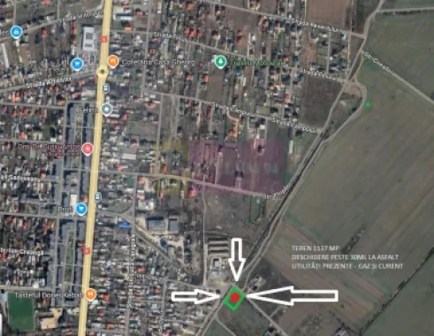 Teren la Asfalt cu utilități alături (Curent & Gaz) lângă București