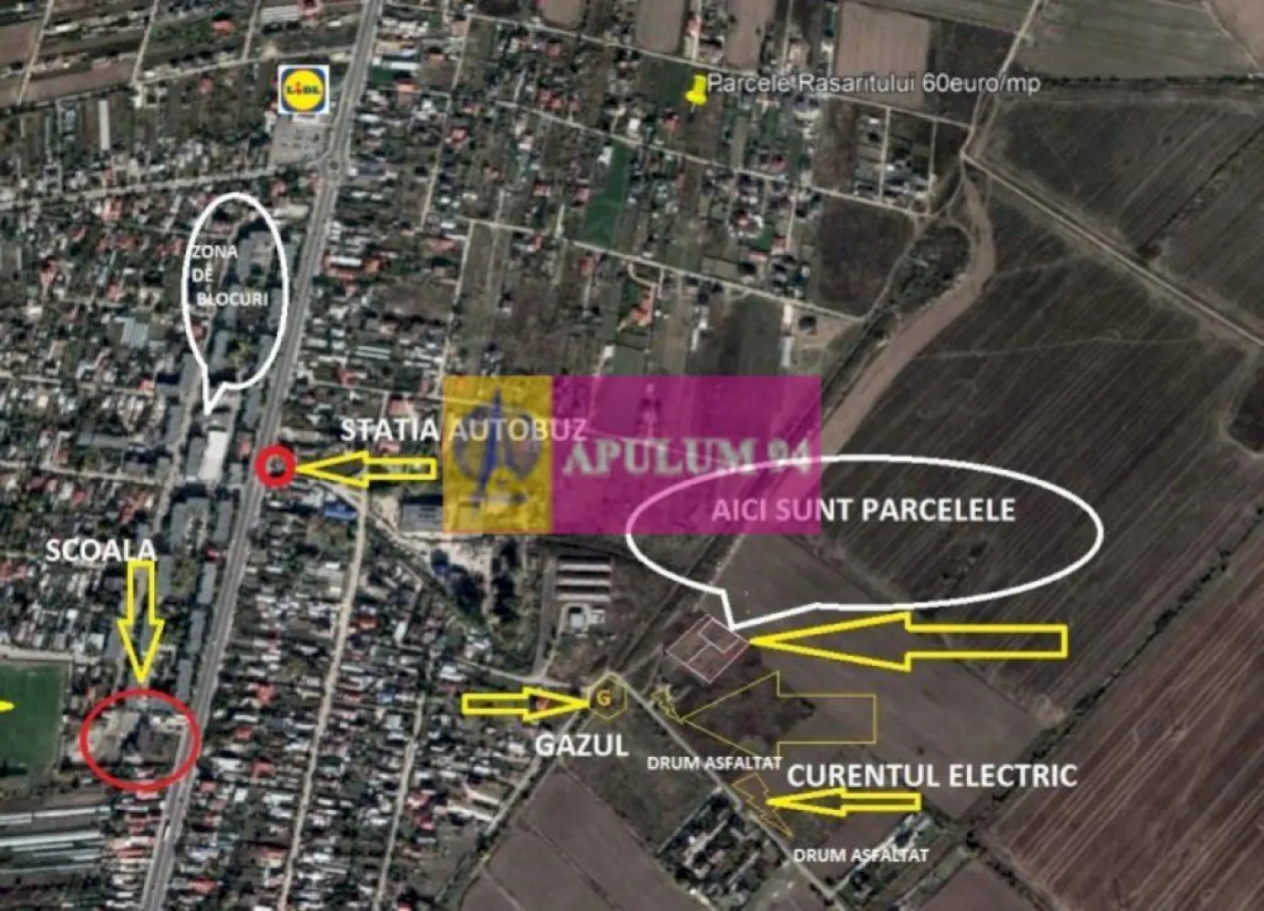 Teren construcție casă - 1 Decembrie - Zona Metropolitană București - Teren 524 mp cu 26ml deschidere, aproape de utilitati (curent electric si gaz), numar postal - Strada Piersicilor Nr. 6A- si certificat de urbanism, se poate construi casa P+2 cu un procent de ocupare de 35% si un CUT de 1,2 . Teren intravilan. Este situat in Ilfov, zona metropolitană București, localitatea 1 Decembrie, la 10 minute de Bucuresti, cu utilitati in apropiere. Este la o distanta de 5 minute de Lidl mers pe jos, sunt scoli si gradinite in apropiere, statia de autobuz la 3 minute mers pe jos, si zona prezinta o dezvoltare accentuata.
 Hipermarket Lidl, Mega Image, Profi, farmacii, centre veterinare, restaurante, etc. Sunt mijloace de transport publice atat ziua cat si noaptea.
Padurea este la 400ml, in apropiere se construiesc atat case individuale cat si complexuri de case-vile, este o zona care cunoaste o dezvoltare sanatoasa, apropiata de Centura 2 - A0, cu regim de autostrada, ce va inconjura Bucurestiul si care are un picior de pod chiar la 1,5 km de teren, facilitand accesul practic in orice punct al Bucurestiului sau din tara prin acces facil la toate arterele de intrare in oras sau autostrazile spre orice loc din tara (mare, munte, strainatate, etc) si datorita proximitatii fata de capitala. Prin DN5 se ajunge in 50 de minute in Bulgaria - Giurgiu Russe, este practic in drumul spre Grecia.
 Aici beneficiati de aer curat datorita padurii din proximitate, de linistea specifica locului, de acces facil la serviciile medicale din oras datorita accesului facil inspre si dinspre oras, la centrele comerciale din apropiere, asfaltul este la 70ml, gaz si curent electric aproape de teren, certificat de urbanism care atesta ca se poate construi casa pe teren. Documentatia este la zi, proprietarii sunt persoane fizice, exista certificat de urbanism, stalpul de curent este la aproximativ 50ml de teren, solul este cernoziom superior si este perfect pentru cultivat atat plante ornamentale cat si flori si legume.Pentru mai multe detalii și programarea de vizionări nu ezitați să mă contactați, Daniel, Apulum94. Facilităm și achiziționarea prin credit ipotecar prin intermediul partenerilor, agenția imobiliară percepe un comision de 3% din prețul de tranzacționare și la vizionare se semnează contract de prestări servicii.
