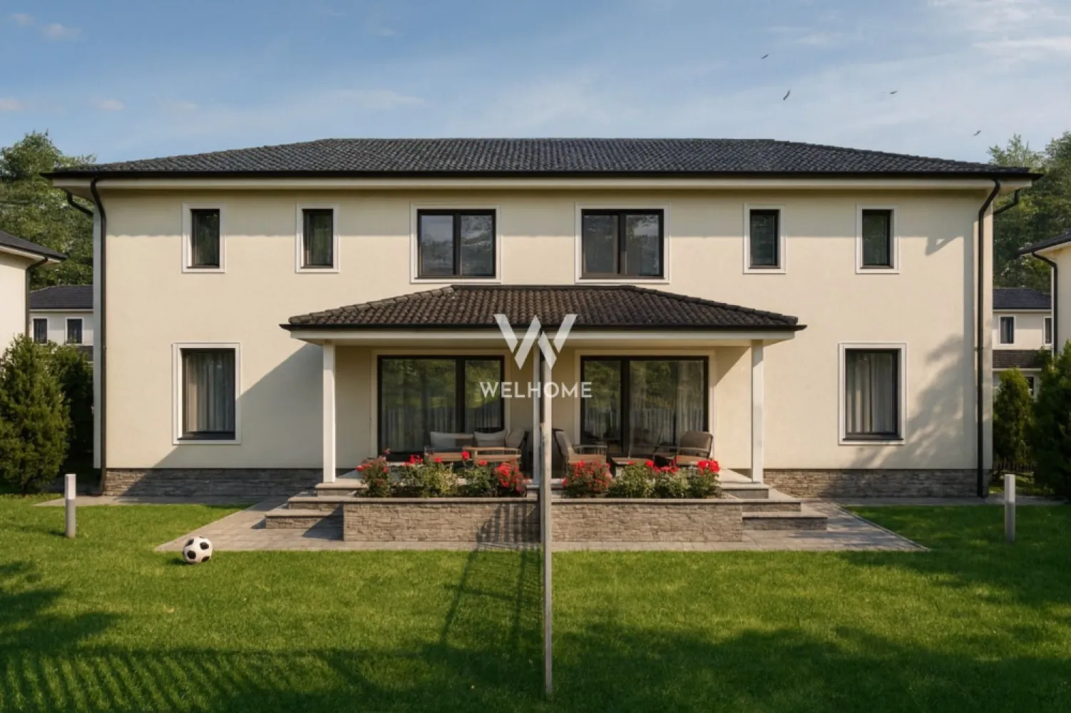 Proiect NOU de case,Sura Mica, Sibiu COMISION 0 - Situat într-un ansamblul rezidențial nou cu 100 de case, tip duplex si individuale, la doar câteva minute de Sibiu, acest duplex poate deveni acasă pentru tine. - Suprafata utila: 102 mp - Suprafata teren: 300 mp, curte libera: 219 mp Compartimentare: Parter: living, bucatarie, baie, iesire pe terasa de 10 mp. Etaj: 3 dormitoare, baie, casa scarii. + Pod de 61 mp. - Predare LA ALB la INTERIOR: Pereți tencuiți, gletuiți, plus strat de amorsă, pardoseli cu șapă mecanizată, instalații electrice, tablou electric curenți tari și curenți slabi, instalație sanitară completă, fără obiecte sanitare, centrală termică Ariston de 24 kW, încălzire în pardoseală Uponor, infrastructură cablată pentru termostate, ușă la intrare. - Casa se preda LA CHEIE la EXTERIOR: Fațade cu tencuială decorativă, tâmplărie din PVC cu 3 foi de sticlă și profil de 5 camere, glafuri la geamuri, pe exterior, contoare de utilități montate la limita de proprietate (apometru, electric, gaz), gard alb în stil american, cu poartă de acces pietonală, 2 locuri de parcare pavate cu dale din beton - în fața casei, alei și trotuare amenajate în jurul fiecărei locuințe. Caracteristici constructie: Cadre din beton armat, zidărie portantă din cărămidă de 25 cm și compartimentări din cărămidă de 11,5 / 25 cm, duplexurile au perete dublu din cărămidă de 25 cm, cu strat termoizolant între unități, termoizolație cu polistiren de 15 cm, planșeu din beton inclusiv între etajul 1 și pod, acoperiș tip șarpantă din lemn, cu învelitoare din țiglă ceramică gri, terasă acoperită cu țiglă ceramică gri. Programeaza o vizionare! 0752.088.381- Roxana Pret: 155.000 euro + Tva * Se accepta plata cu credit ipotecar cu avans minim 25%. * Se accepta si plata cu criptomonede. }}