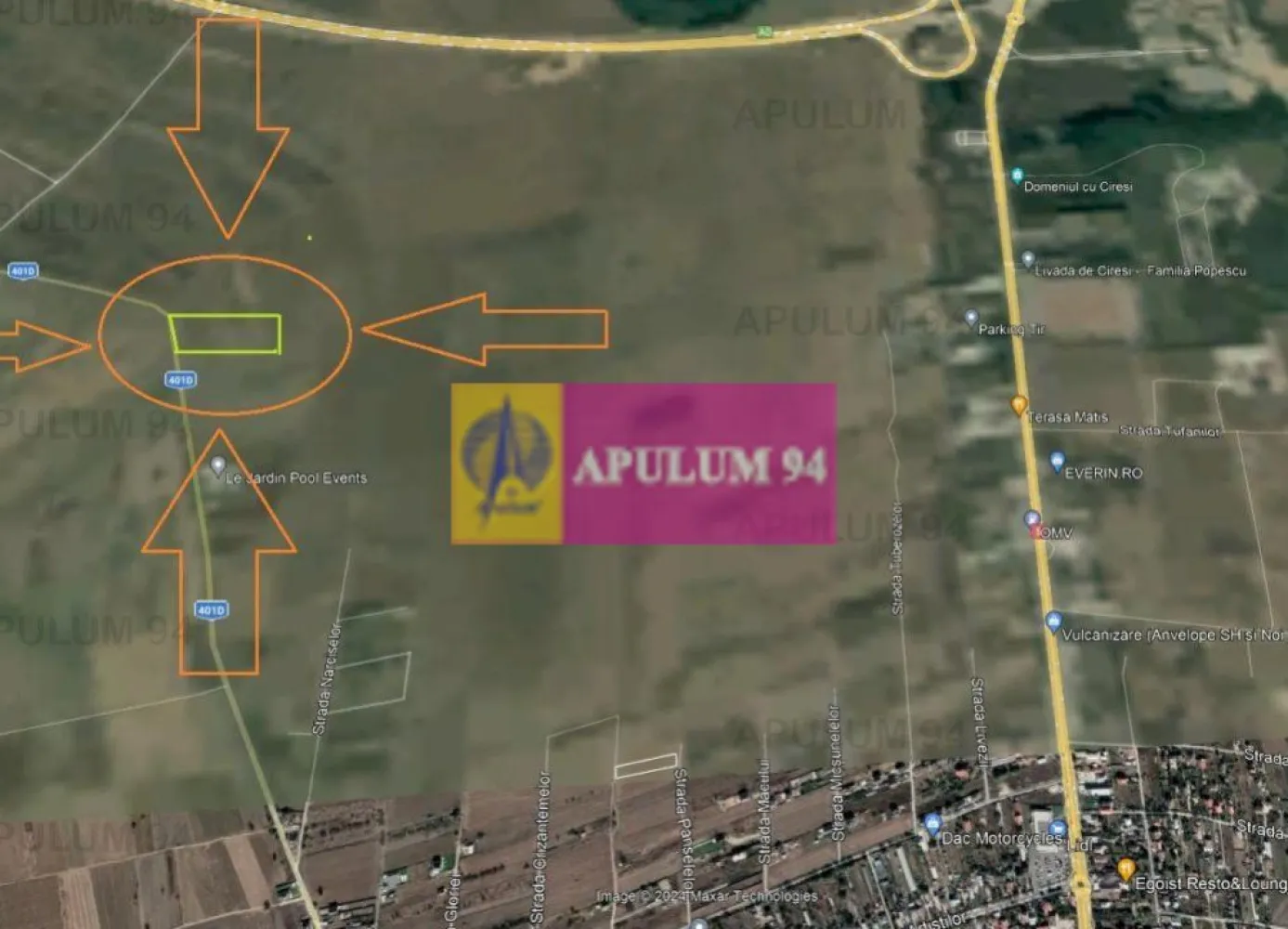 Teren Intravilan cu front stradal la un Drum Principal langa București - Vă propun un teren de colț, cu două frontrui stradale, un front stradal la un drum principal de peste 40ml si un al doilea front stradal la un drum secundar neamenajat de peste 100ml. La nici 14 minute de București, spre Giurgiu, langa Inelul de Centura A0 (Centura a doua a Bucureștiului) avem un teren perfect pentru un mic centru logistic sau un proiect frumos. Terenul este cu front stradal direct la drumul principal ce leagă localitățile 1 Decembrie și Dărăști din județul Ilfov (DJ 401). Frontul stradal este de 41ml pe un tronson de drum care beneficiază de iluminat public stradal. Terenul este compact, proprietarii sunt persoane fizice si tranzactia nu implică TVA. Documentele sunt la zi, avem cadastru, intabulare si documentația cadastrală aferentă. Utilitățile nu sunt la distanță mare. Accesul la teren se poate face ușor fie din A0 coborând la 1 Decembrie pe Soseaua Giurgiului, fie din București pe ieșirea spre Giurgiu (tot Șoseaua Giurgiului) sau prin Măgurele prin Dărăști. Este un teren bine amplasat, o investiție sigură la un preț bun, un teren unde puteți dezvolta frumos orice proiect.Pentru mai multe detalii și programarea de vizionări nu ezitați să mă contactați, Daniel, Apulum94. Facilităm și achiziționarea prin credit ipotecar prin intermediul partenerilor, agenția imobiliară percepe un comision de 3% din prețul de tranzacționare și la vizionare se semnează contract de prestări servicii.