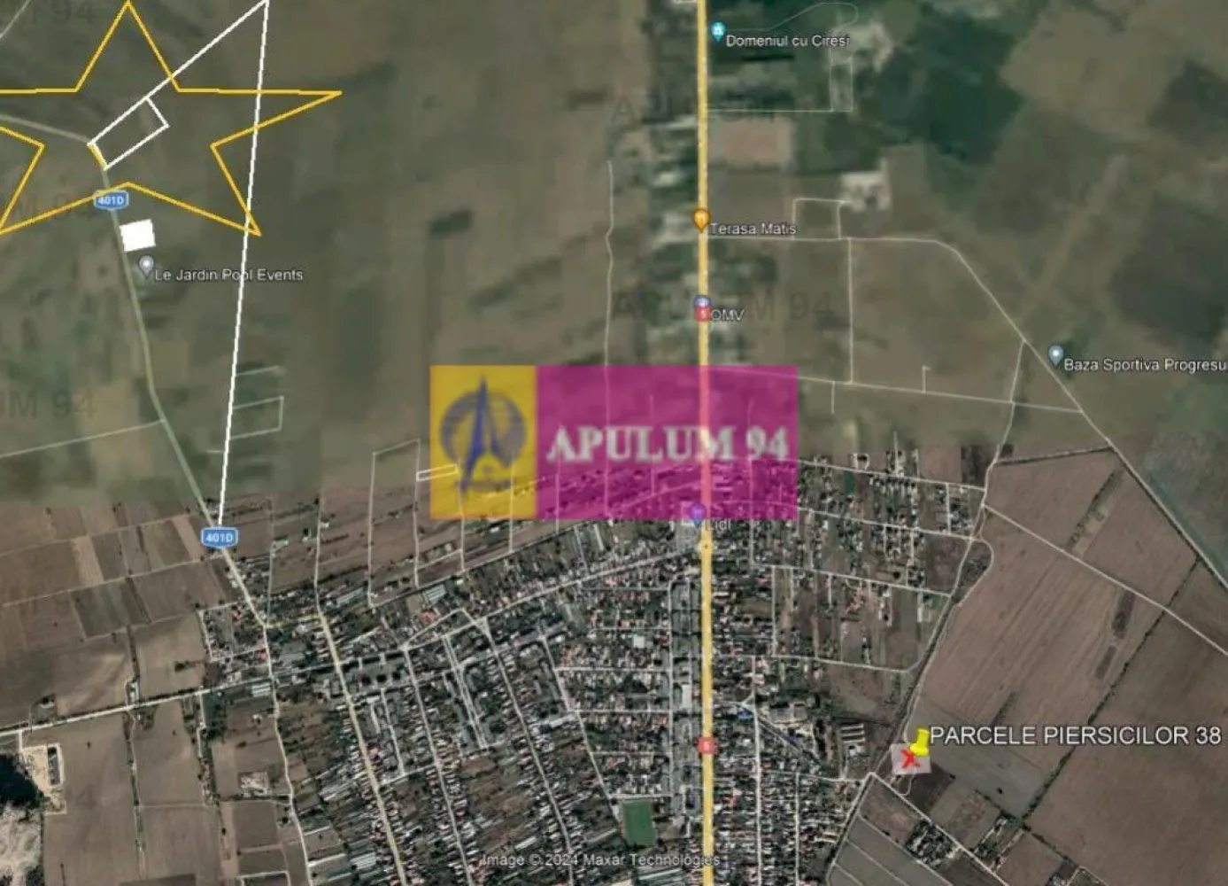 Teren Intravilan cu front stradal la un Drum Principal langa București - Vă propun un teren de colț, cu două frontrui stradale, un front stradal la un drum principal de peste 40ml si un al doilea front stradal la un drum secundar neamenajat de peste 100ml. La nici 14 minute de București, spre Giurgiu, langa Inelul de Centura A0 (Centura a doua a Bucureștiului) avem un teren perfect pentru un mic centru logistic sau un proiect frumos. Terenul este cu front stradal direct la drumul principal ce leagă localitățile 1 Decembrie și Dărăști din județul Ilfov (DJ 401). Frontul stradal este de 41ml pe un tronson de drum care beneficiază de iluminat public stradal. Terenul este compact, proprietarii sunt persoane fizice si tranzactia nu implică TVA. Documentele sunt la zi, avem cadastru, intabulare si documentația cadastrală aferentă. Utilitățile nu sunt la distanță mare. Accesul la teren se poate face ușor fie din A0 coborând la 1 Decembrie pe Soseaua Giurgiului, fie din București pe ieșirea spre Giurgiu (tot Șoseaua Giurgiului) sau prin Măgurele prin Dărăști. Este un teren bine amplasat, o investiție sigură la un preț bun, un teren unde puteți dezvolta frumos orice proiect.Pentru mai multe detalii și programarea de vizionări nu ezitați să mă contactați, Daniel, Apulum94. Facilităm și achiziționarea prin credit ipotecar prin intermediul partenerilor, agenția imobiliară percepe un comision de 3% din prețul de tranzacționare și la vizionare se semnează contract de prestări servicii.