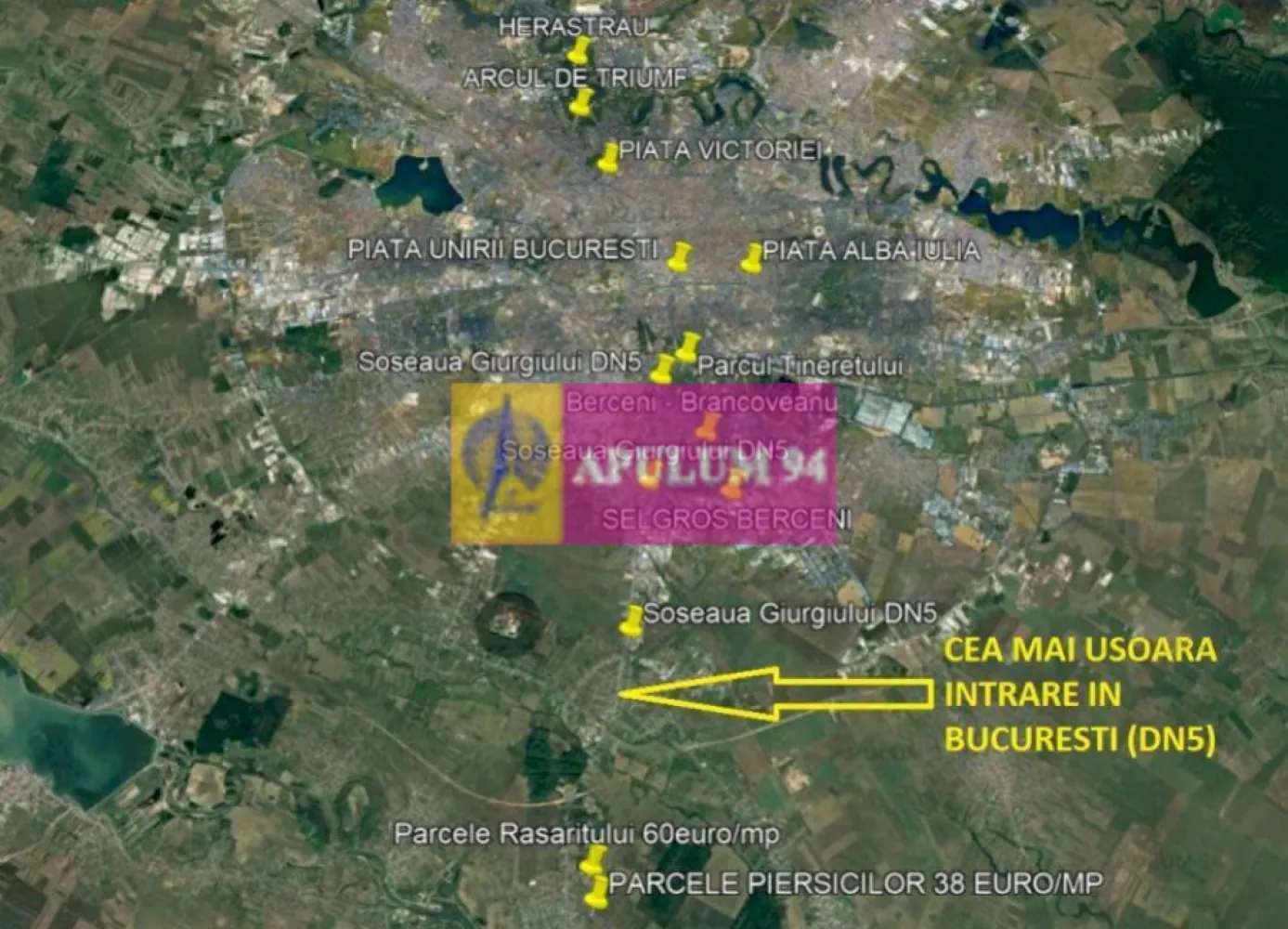 Teren construcție casă - 1 Decembrie - Zona Metropolitană București - Teren 524 mp cu 26ml deschidere, aproape de utilitati (curent electric si gaz), numar postal - Strada Piersicilor Nr. 6A- si certificat de urbanism, se poate construi casa P+2 cu un procent de ocupare de 35% si un CUT de 1,2 . Teren intravilan. Este situat in Ilfov, zona metropolitană București, localitatea 1 Decembrie, la 10 minute de Bucuresti, cu utilitati in apropiere. Este la o distanta de 5 minute de Lidl mers pe jos, sunt scoli si gradinite in apropiere, statia de autobuz la 3 minute mers pe jos, si zona prezinta o dezvoltare accentuata.
 Hipermarket Lidl, Mega Image, Profi, farmacii, centre veterinare, restaurante, etc. Sunt mijloace de transport publice atat ziua cat si noaptea.
Padurea este la 400ml, in apropiere se construiesc atat case individuale cat si complexuri de case-vile, este o zona care cunoaste o dezvoltare sanatoasa, apropiata de Centura 2 - A0, cu regim de autostrada, ce va inconjura Bucurestiul si care are un picior de pod chiar la 1,5 km de teren, facilitand accesul practic in orice punct al Bucurestiului sau din tara prin acces facil la toate arterele de intrare in oras sau autostrazile spre orice loc din tara (mare, munte, strainatate, etc) si datorita proximitatii fata de capitala. Prin DN5 se ajunge in 50 de minute in Bulgaria - Giurgiu Russe, este practic in drumul spre Grecia.
 Aici beneficiati de aer curat datorita padurii din proximitate, de linistea specifica locului, de acces facil la serviciile medicale din oras datorita accesului facil inspre si dinspre oras, la centrele comerciale din apropiere, asfaltul este la 70ml, gaz si curent electric aproape de teren, certificat de urbanism care atesta ca se poate construi casa pe teren. Documentatia este la zi, proprietarii sunt persoane fizice, exista certificat de urbanism, stalpul de curent este la aproximativ 50ml de teren, solul este cernoziom superior si este perfect pentru cultivat atat plante ornamentale cat si flori si legume.Pentru mai multe detalii și programarea de vizionări nu ezitați să mă contactați, Daniel, Apulum94. Facilităm și achiziționarea prin credit ipotecar prin intermediul partenerilor, agenția imobiliară percepe un comision de 3% din prețul de tranzacționare și la vizionare se semnează contract de prestări servicii.