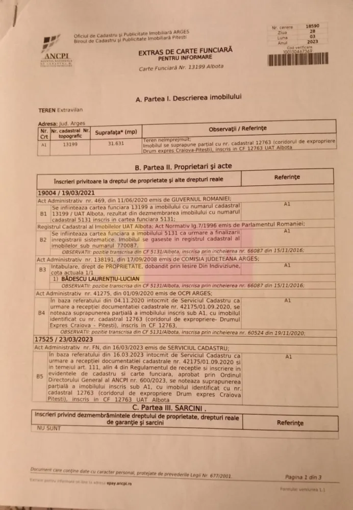 9,4 ha teren lângă DEx12 Pitești | 2,85 €/mp | loturi sau pachet