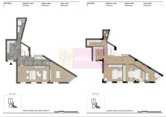 Apartament 4 camere, tip duplex, P+1 – Licurg