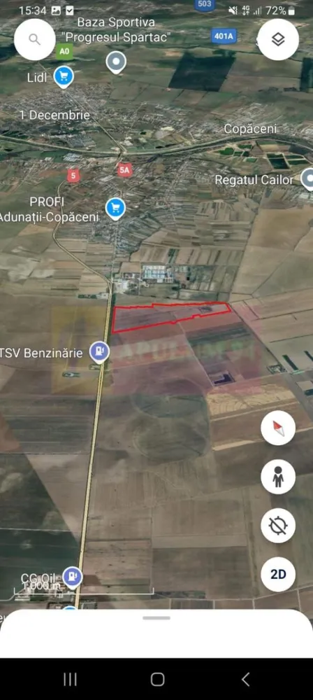 Teren 40ha Adunatii Copăceni | Industrial/ Logistic - Oferim spre vanzare /închiriere un teren intravilan de 40 hectare în Adunatii Copăceni, ideal pentru dezvoltarea de spații logistice sau industriale. Terenul beneficiază de acces direct din DN 5, E70, oferind legături rapide cu Giurgiu și alte zone din împrejurimi. Deschidere 500 ml.
Coordonate : 44°13'54"N 26°02'13"E

Suprafață: 40 hectare 
Pret vanzare 9.000.000 euro
Chirie: 2.500 EUR/ha/an
Indexare anuală a chiriei: conform inflației din UE, cu un prag minim de 4%
Durată contract: 30 ani
Avans la semnare inchiriere: 30.000 EUR 
Costuri dezvoltare (inclusiv alipire, CF, avize): suportate integral de superficiar

Reprezentare exclusiva.

Contact: 
adrian@apulum94.ro
Whatsapp/Tel 0733683453