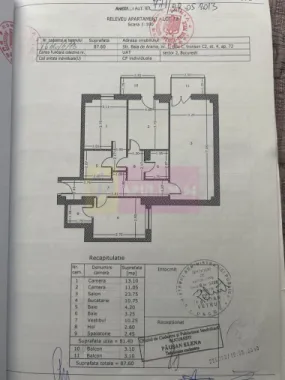 Apartament, 3 camere de vanzare Hercesa