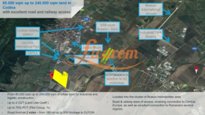 Codlea teren constructii industriale sau logistice 8 ha pana la 24 Ha