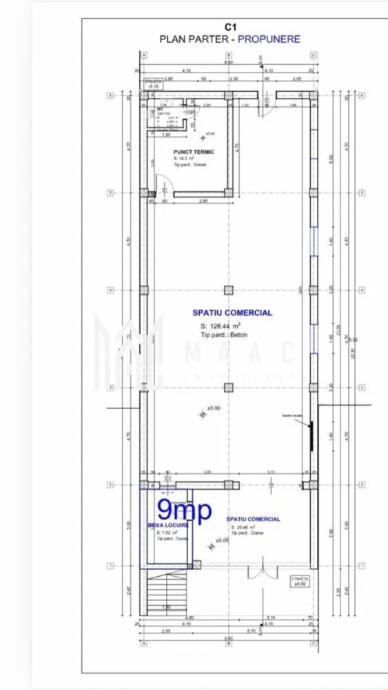 Spatiu Comercial | 170 MPU | Corneliu Coposu - MAAC Imobiliare vă propune spre închiriere un spațiu comercial aflat în curs de renovare, situat pe Bulevardul Corneliu Coposu, într-o zonă cu vizibilitate foarte bună, în proximitatea noului Promenada Mall Sibiu.

Detalii generale:

* suprafață utilă: 170 mp
* spațiu aflat în curs de renovare
* posibilitate de amenajare conform cerințelor chiriașului
* destinație actuală: spațiu comercial
* posibilitate schimbare destinație în alimentație publică

Avantaje și dotări:
* amplasare într-o zonă cu trafic și acces facil
* compartimentare flexibilă
* ideal pentru showroom, magazin, birouri sau activități HoReCa
* vizibilitate bună și acces rapid către principalele puncte de interes din oraș
* 3 locuri de parcare disponibile în fața spațiului

Localizare:

* Bulevardul Corneliu Coposu
* în apropierea noului Promenada Mall Sibiu
* zonă în continuă dezvoltare comercială și rezidențială

Pentru mai multe detalii sau pentru programarea unei vizionări, vă rugăm să ne contactați și să menționați codul ID: CP3085242
