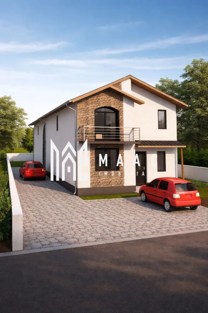 Casa individuala | Constructie noua | 4 camere | Vestem - MAAC Imobiliare va prezinta o casă individuală P+1, situată în localitatea Veștem, la doar 10 minute de Sibiu, ideală pentru o familie care își dorește confort, spațiu și acces rapid către oraș.

Caracteristici:
Casă individuală regim de înălțime P+1
An construcție: 2024
Suprafață utilă: 120 mp
Suprafata totala teren: 338
Suprafata teren liber: 250 mp
Construcție din cărămidă
Predare la cheie la exterior și la alb la interior, cu posibilitate de predare la cheie contra cost
Acoperiș cu țiglă
Deschidere la stradă: 11 ml

Compartimentare:
Parterul este compus din hol de intrare de 12,38 mp, living spațios de 36 mp, bucătărie separată de 11,45 mp, baie de 3,40 mp și acces către terasa din spatele casei, cu o suprafață de 17,32 mp.

Etajul cuprinde 3 dormitoare, fiecare cu balcon propriu, unul dintre dormitoare având o suprafață de 18 mp și posibilitatea de amenajare a unui dressing și a unei băi proprii, precum și o baie comună de 5,23 mp.

Accesul în pod se face din interior, podul fiind înalt și oferind posibilitatea de mansardare.

Dotări și beneficii:
Izolație exterioară cu polistiren de 10 cm
Drum de acces asfaltat
Utilități disponibile: gaz, curent electric și apă
2 locuri de parcare amenajate în fața casei

Localizare:
Situată în Veștem
Distanță până în Sibiu: aproximativ 10 minute
Zonă în plină dezvoltare, ideală pentru locuire permanentă.

Pretul este cu TVA inclus.

Pentru mai multe detalii precizati telefonic ca ati vazut anuntul cu ID: CP2860906