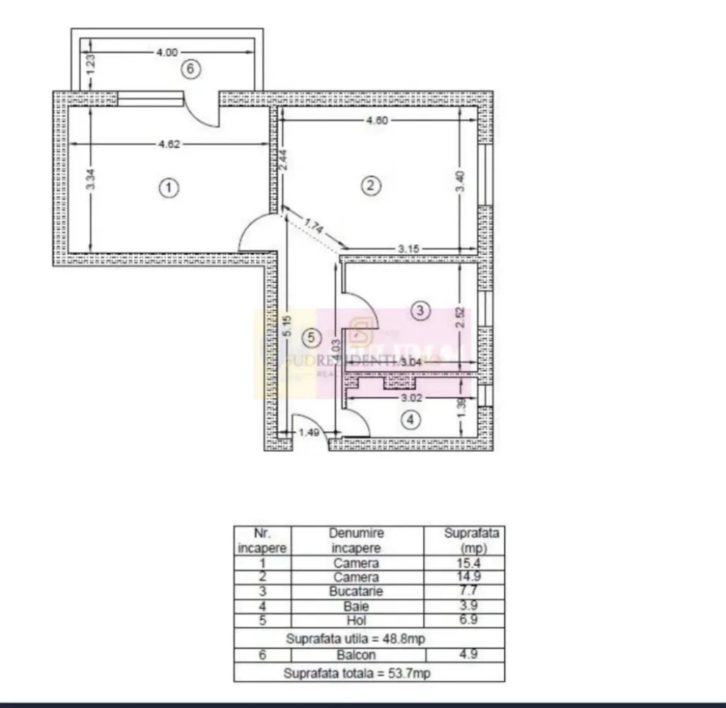 Apartament 2 camere mobilat Tineretului-Vacaresti