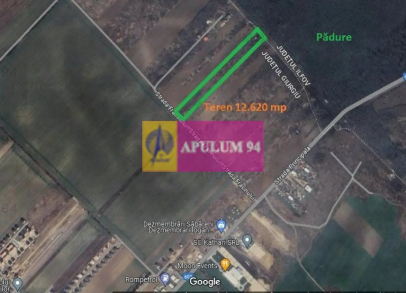 Săbăreni, teren 12620 mp pentru case, lângă pădure - Terenul este amplasat, la intrarea în Săbăreni dinspre DN7, imediat după pădure, lipit de aceasta. Are suprafața de 12.620 mp, cu o deschidere la drumul de accces de 36 m. Terenul este intravilan iar zona are destinatie rezidentială: locuințe de tip parter sau p+1. Nu se vinde dezmembrat. Pret 15 EUR/mp.