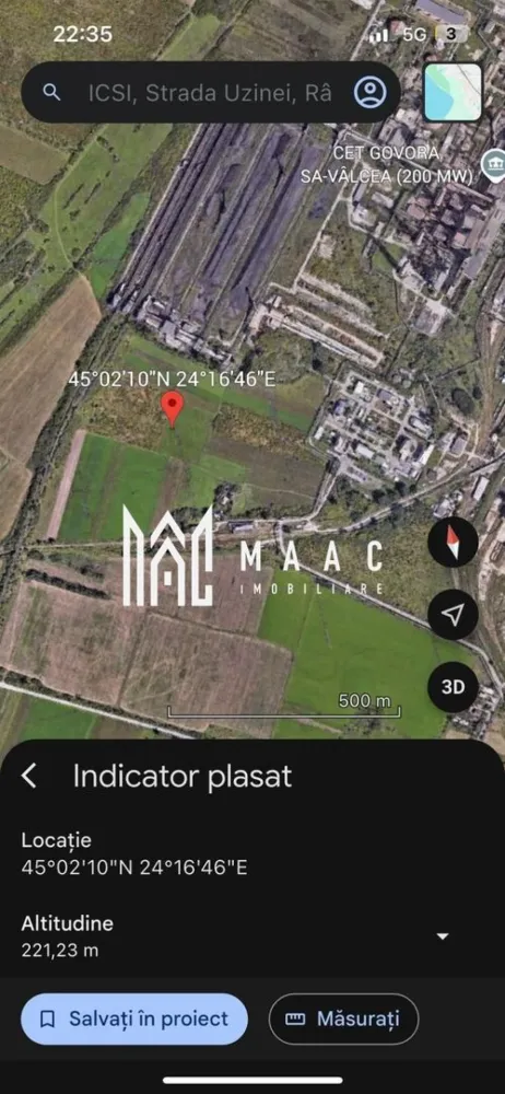 Teren | Uzina G | Viitorul Parc Industrial - MAAC Imobiliare vă propune spre vânzare un teren cu destinație industrială, situat în Râmnicu Vâlcea – zona Căzănești, în imediata apropiere a Uzinei CET Govora, pe platforma chimică, într-o zonă cu potențial major de dezvoltare – viitor parc industrial. Terenul are o suprafață totală de 10.436 mp și este disponibil la prețul de 6 euro/mp, reprezentând o oportunitate excelentă de investiție în sectorul industrial, logistic sau de producție. Amplasarea strategică într-o zonă consacrată activităților industriale, cu acces facil la infrastructură și căi de transport, oferă avantaje competitive importante. Zona dispune de tradiție industrială, forță de muncă disponibilă și perspective solide de dezvoltare pe termen mediu și lung. Datorită poziționării pe platforma chimică și în vecinătatea unor obiective industriale majore, terenul este pretabil pentru diverse tipuri de activități economice și investiționale. Pentru mai multe detalii, MAAC Imobiliare vă stă la dispoziție. ID: CP2872522 }}
