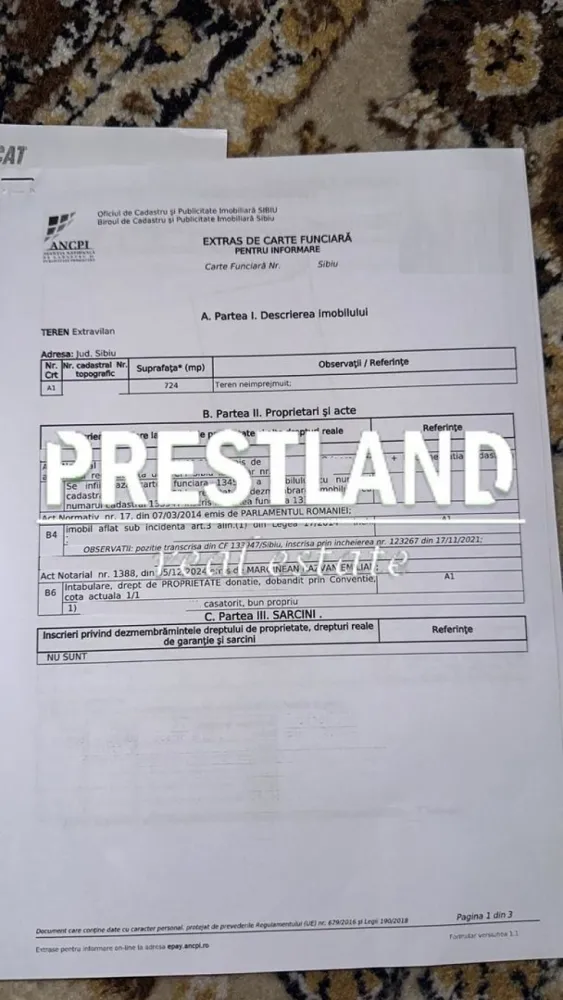 Teren exreavilan in Dealul Sibiului - Vand teren extravilan in suprafță de 724, pretabil pentru casa de facanță cu deschidere la drum de 17.24 ml cu o fundație pe teren imprejmuit cu pomi fructiferi

Preț 36.500 Euro negociabil !!